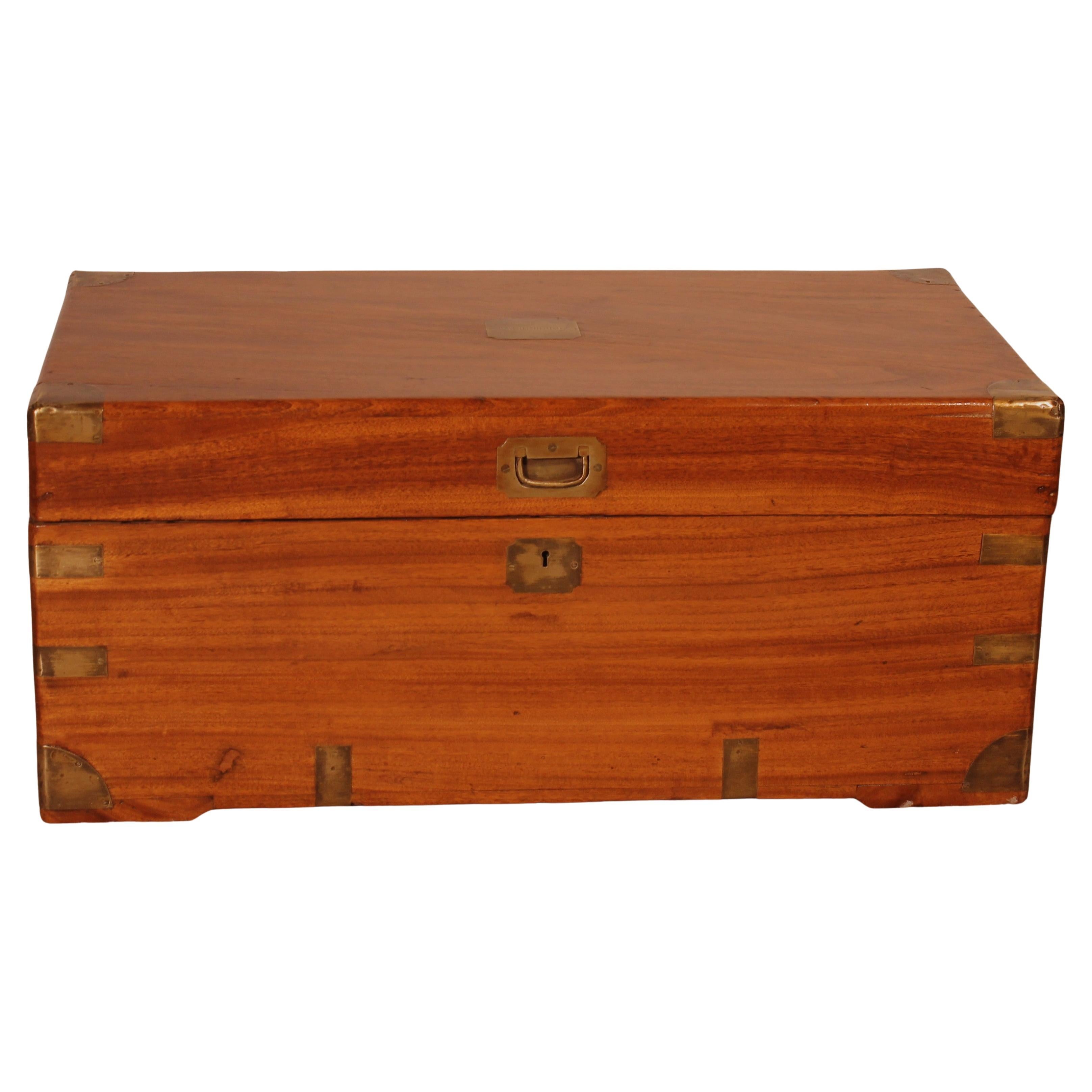 19th Century Camphor Wood Marine / Campaign Chest