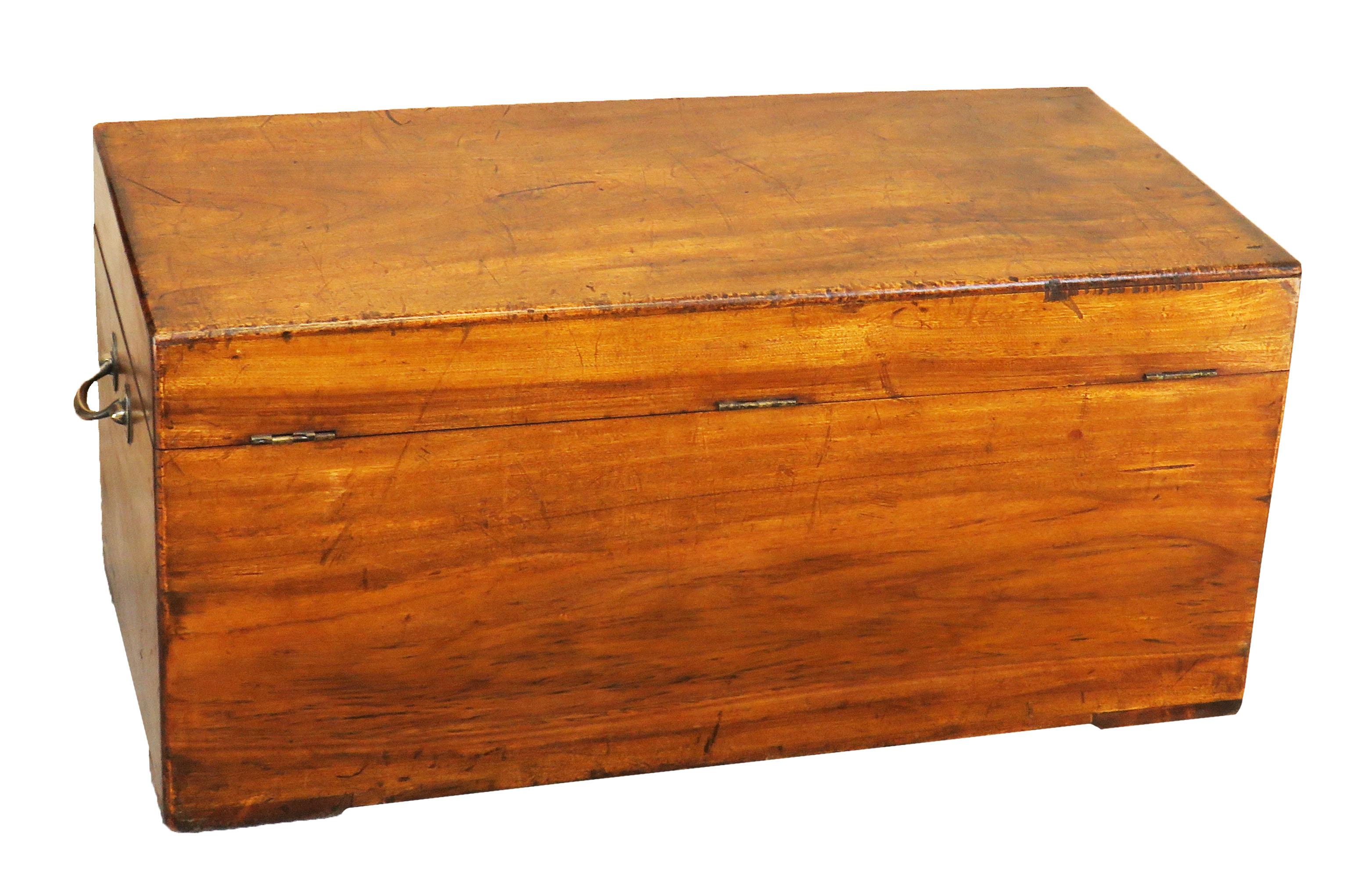 English 19th Century Camphor Wood Military Campaign Trunk