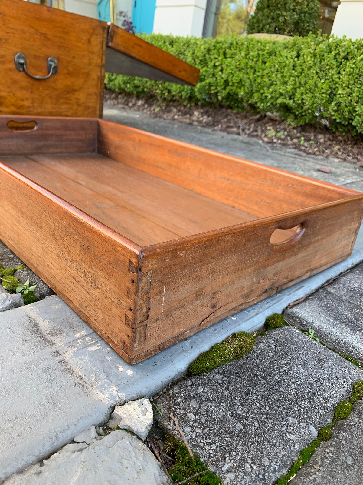 19th Century Camphor Wood Sea Captain's Trunk with Tray Insert 10