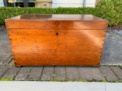 19th Century Camphor Wood Sea Captain's Trunk with Tray Insert