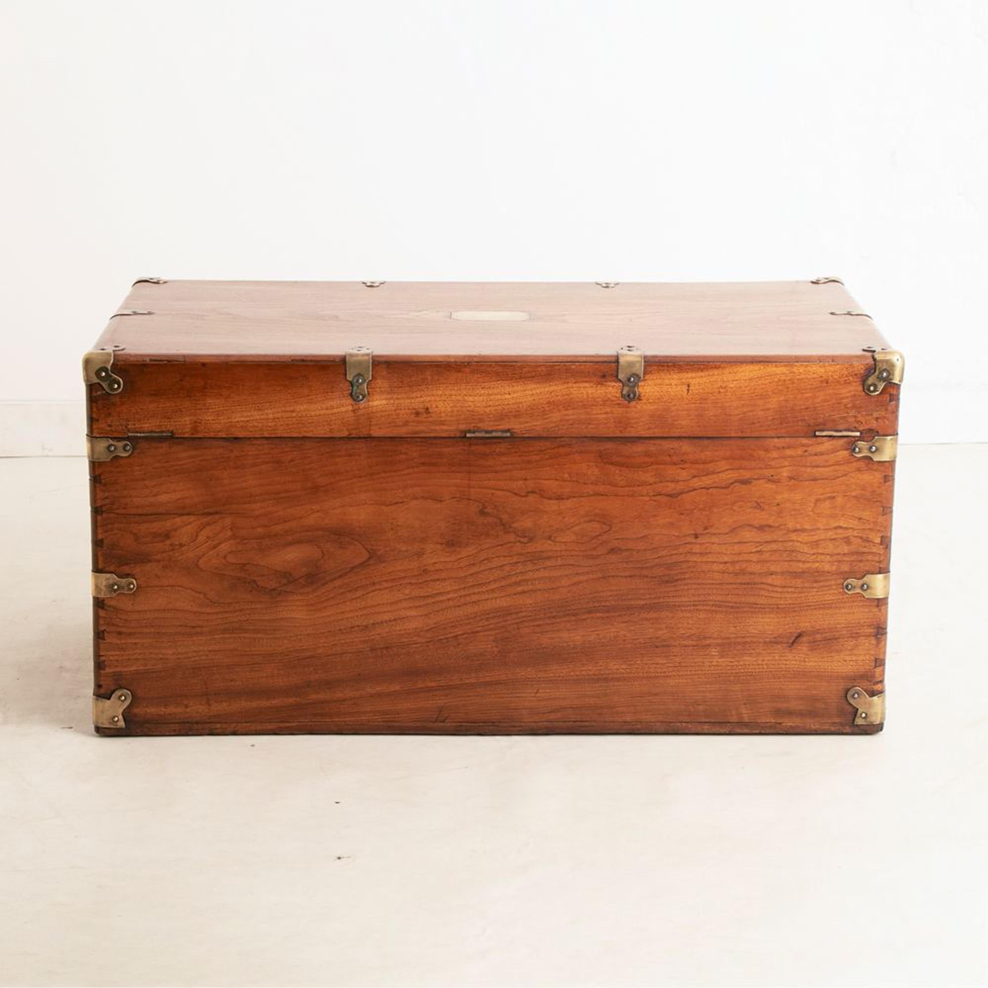 European 19th Century Camphorwood Military Campaign Trunk C1850 For Sale