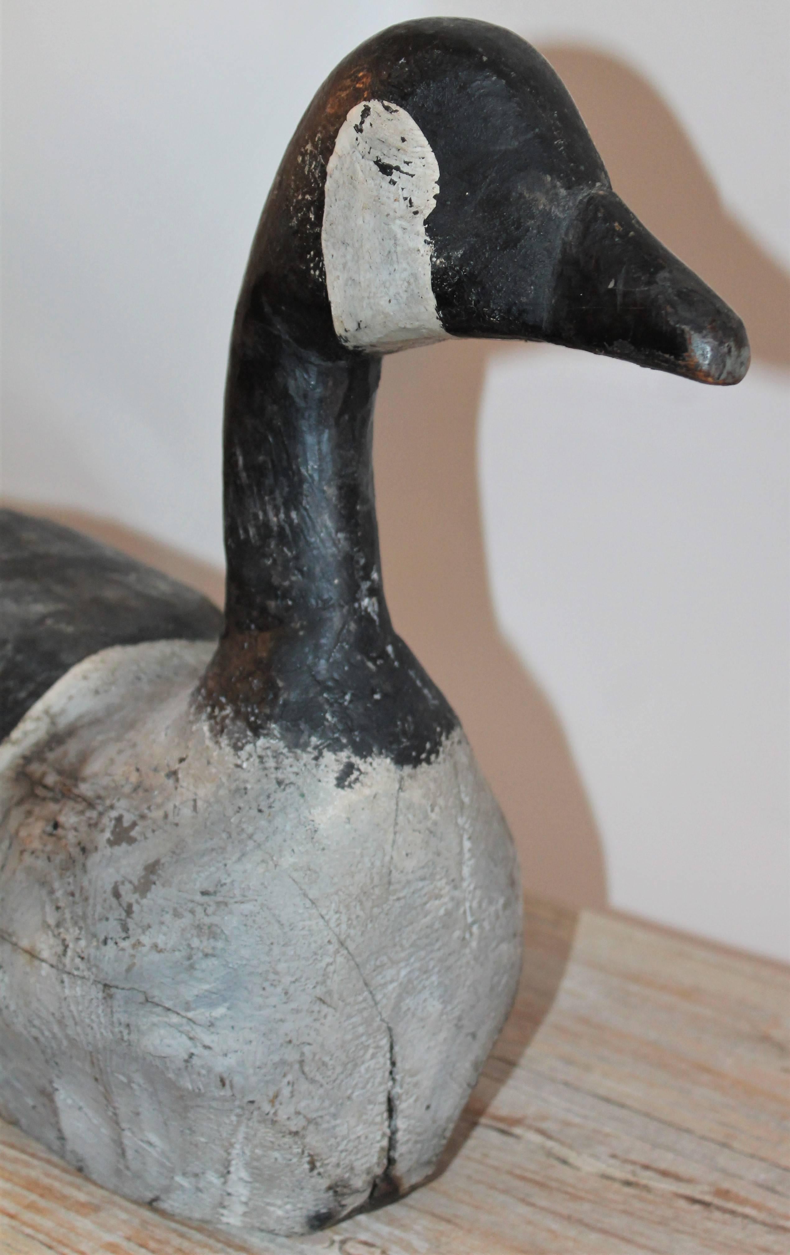 Wood 19th Century Canadian Goose Decoy from New England