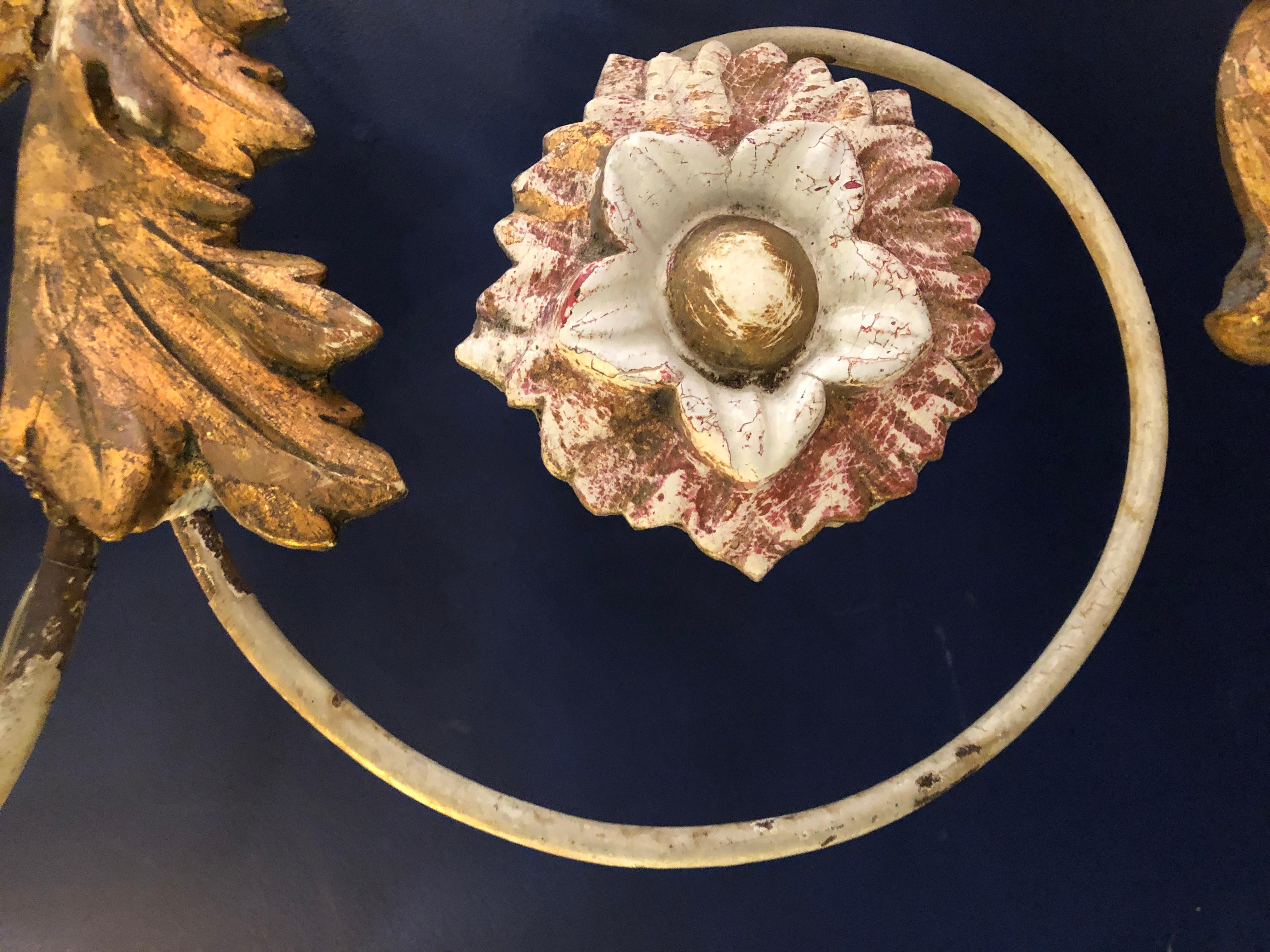 Gold Leaf 19th Century Candelabra Table Lamp For Sale