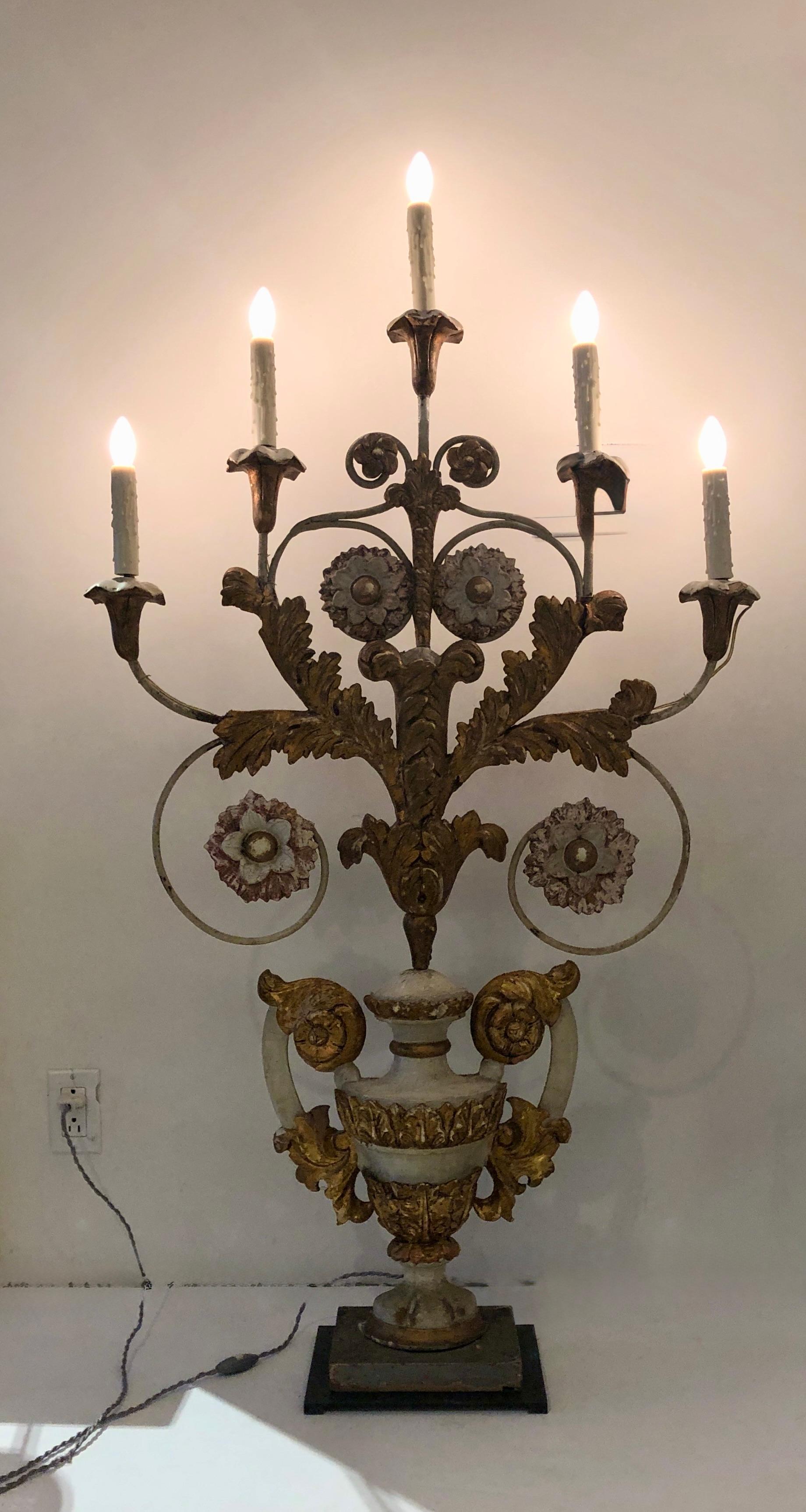 19th Century Candelabra Table Lamp For Sale 2