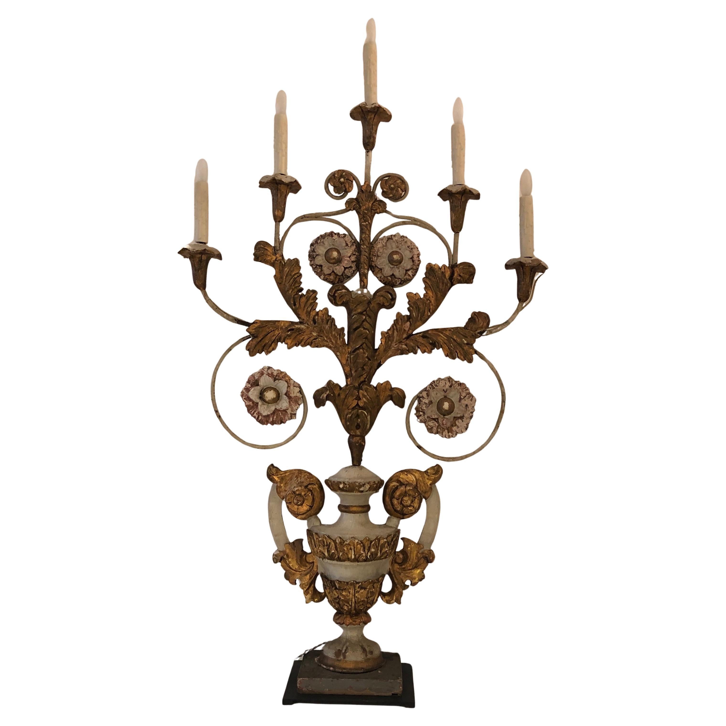 19th Century Candelabra Table Lamp For Sale