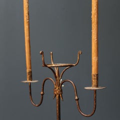 19th Century Candle Stand Cover with Gold Leaf