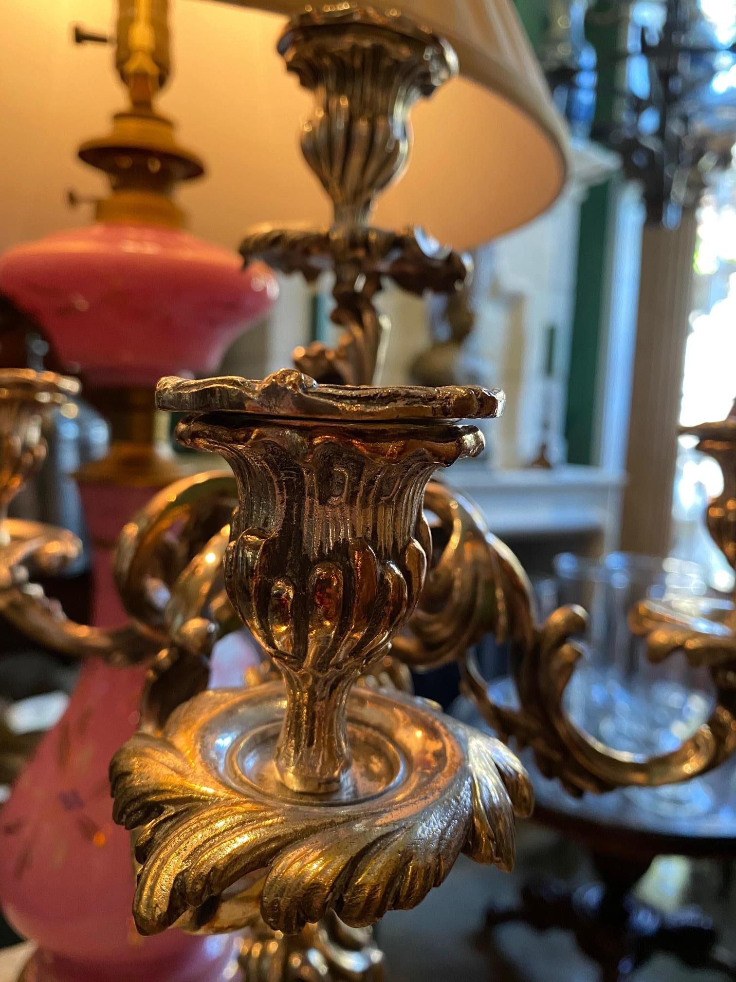 19th C. Candlesticks Candleholder Silver Plated Decorative Antiques Los Angeles For Sale 13
