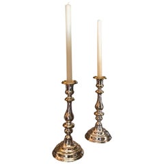 19th Century Candlesticks Candleholder Silver Plated Decorative Object, LA, Pair