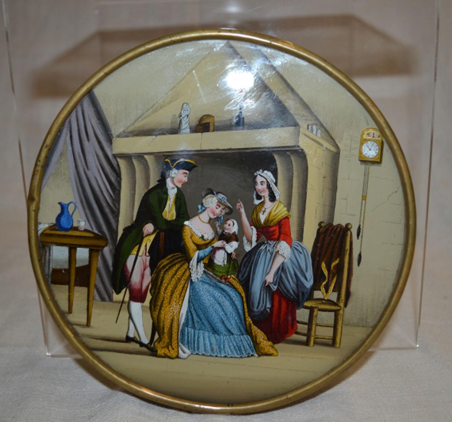 19th Century Candy Box with Painting on Cover In Good Condition In Vista, CA