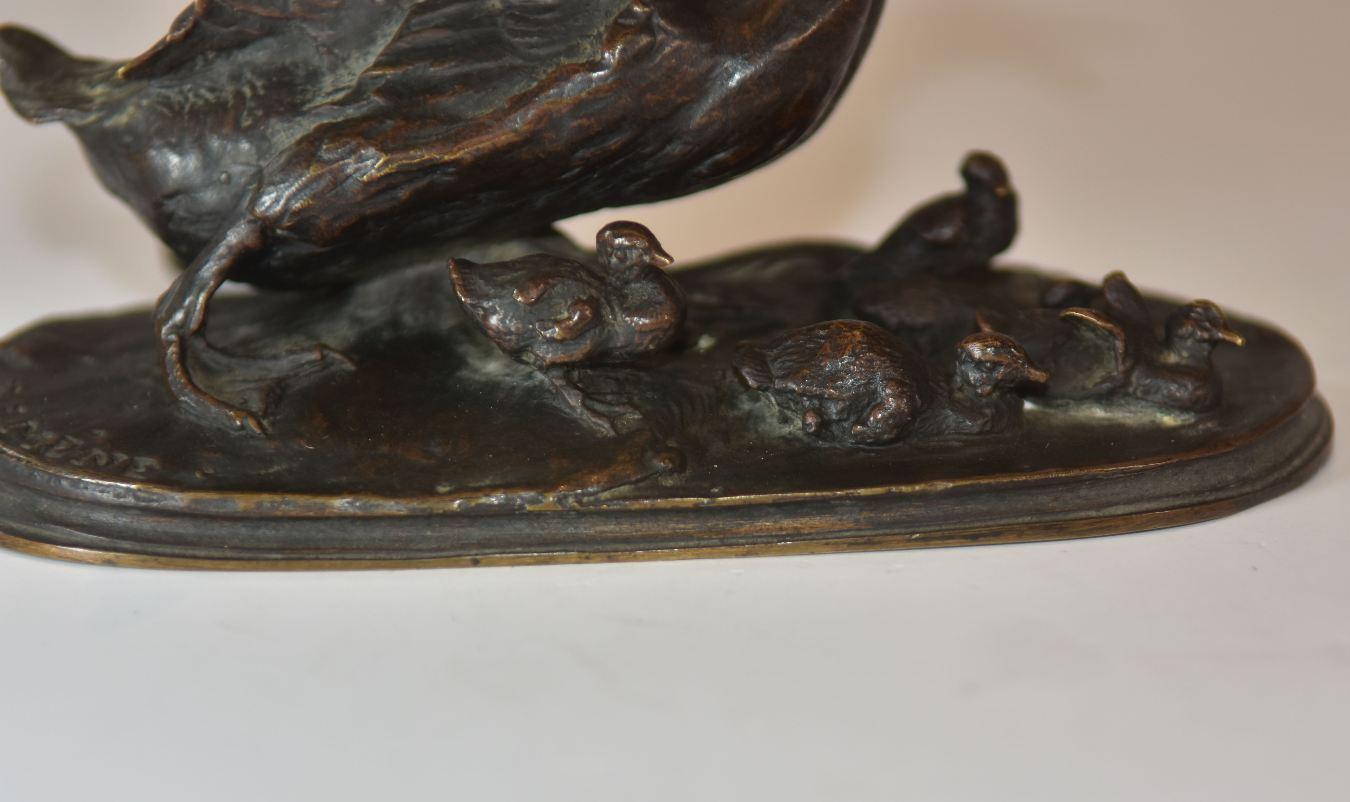 19th Century Cane with Its 6 Animal Bronze Ducklings by P.J Mêne For Sale 2