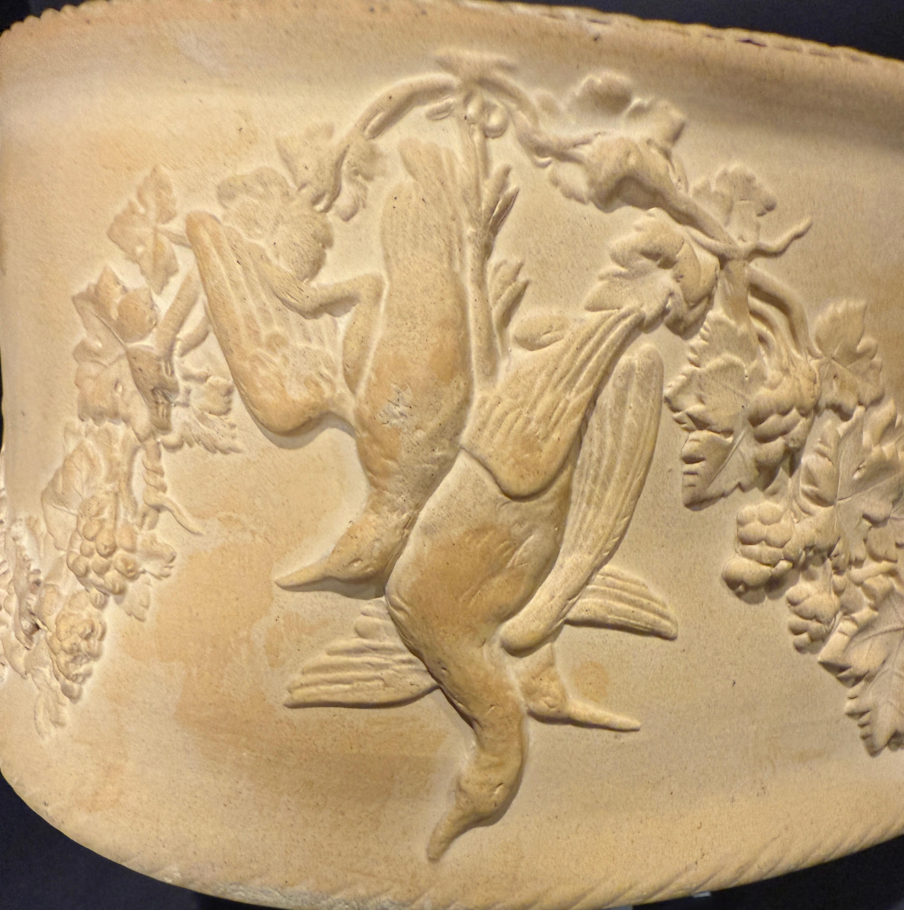 Plat à tarte à gibier en caneware du 19e siècle en vente 1