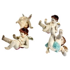 19th Century Capodimonte Petit Putti, Set of Four