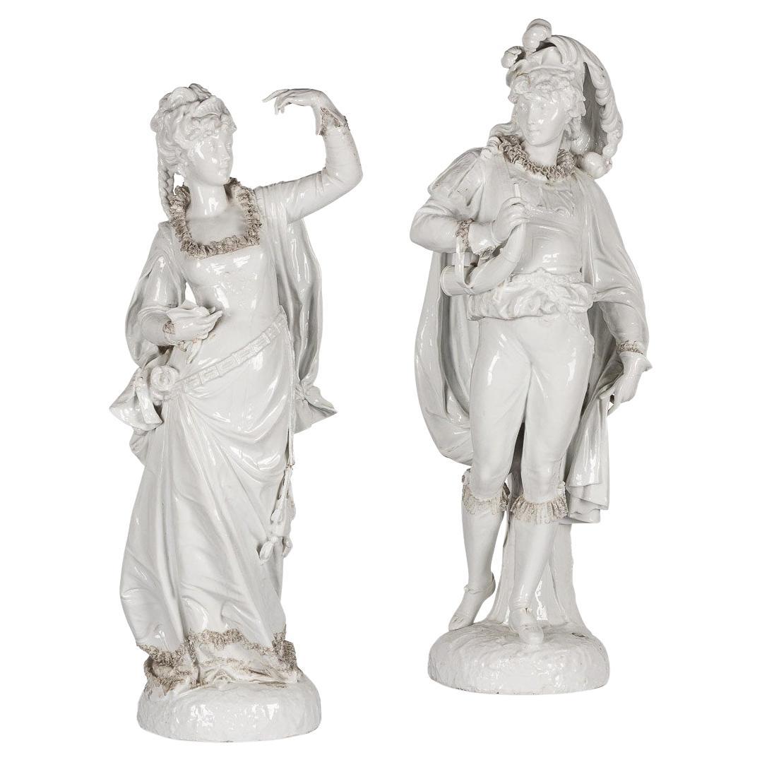 19th Century Capodimonte White Porcelain Figures, c.1890 For Sale