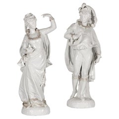 Antique 19th Century Capodimonte White Porcelain Figures, c.1890