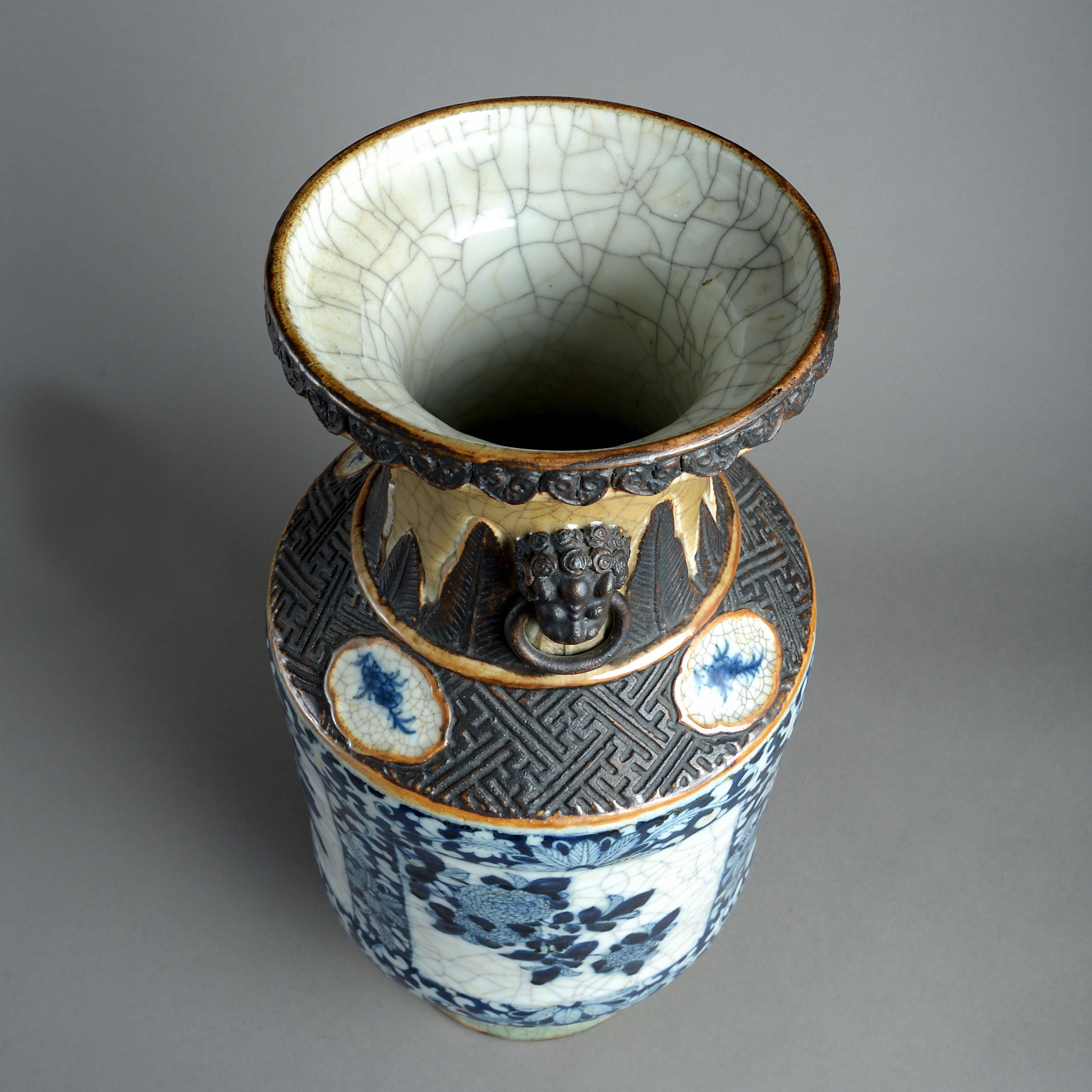 19th Century Carackleware Porcelain Vase In Good Condition In London, GB