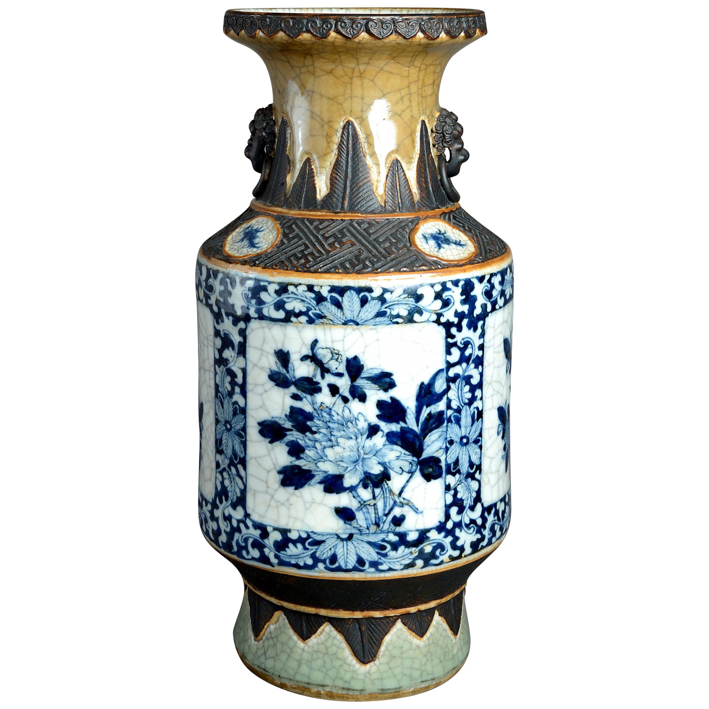 19th Century Carackleware Porcelain Vase