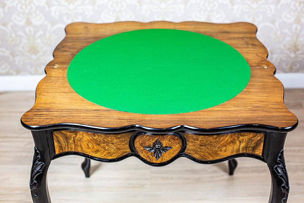 Baize 19th Century Card Table For Sale