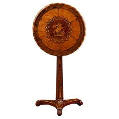19th Century Caribbean Marquetry Tilt-Top Table