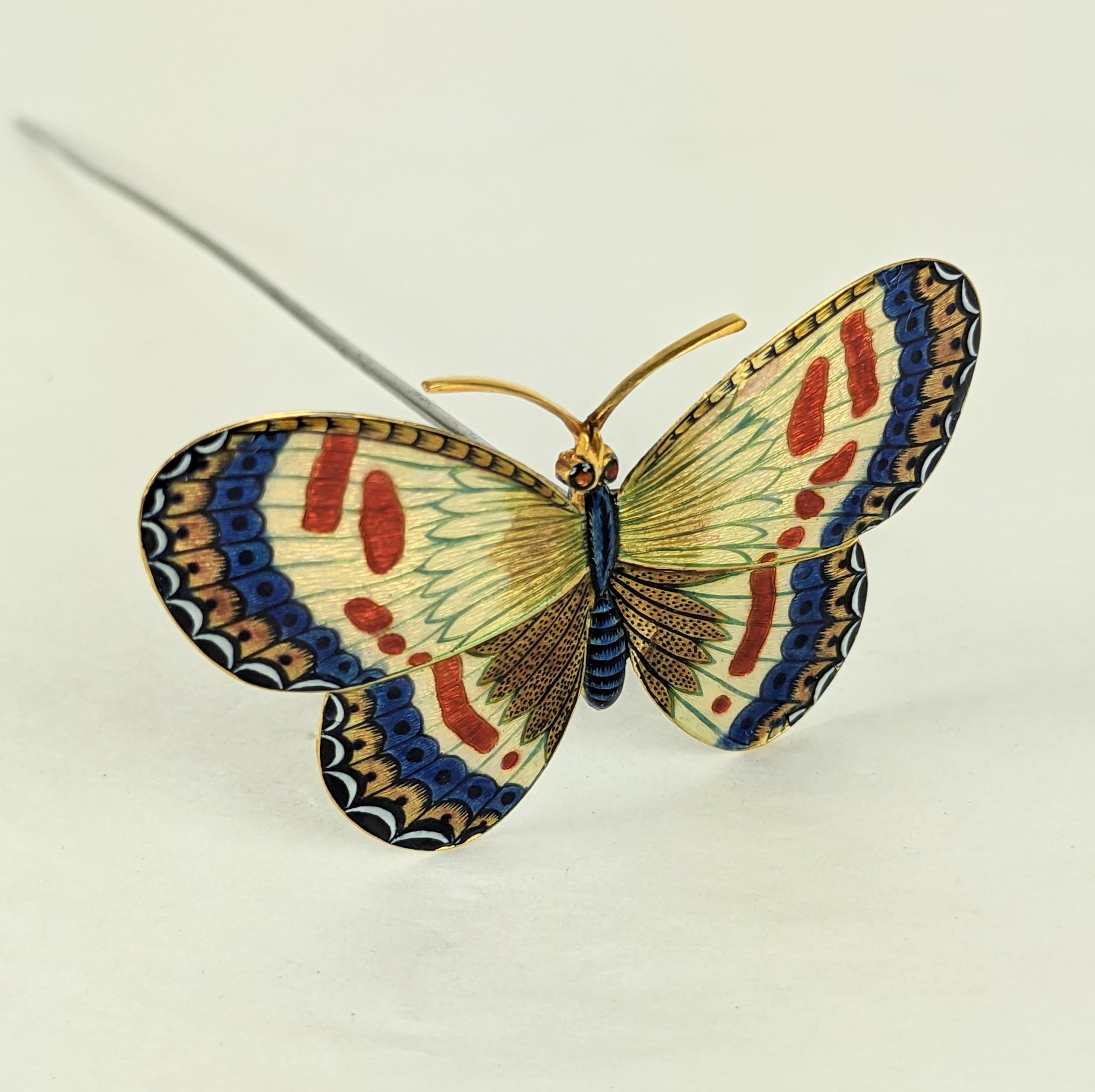 19th Century Carlo Guiliano Enamel Butterfly In Good Condition For Sale In Riverdale, NY