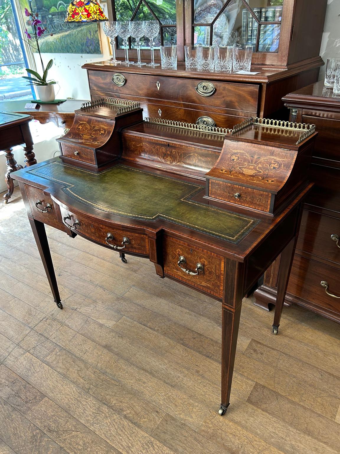 English 19th Century Carlton House Desk by: Maple & Co. London
