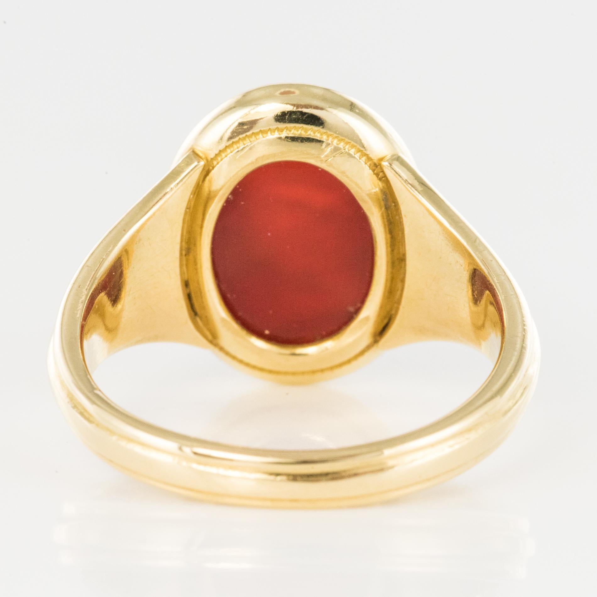 Karneol-Intaglio-Ring aus 18 Karat Gelbgold aus dem 19. Jahrhundert im Angebot 9