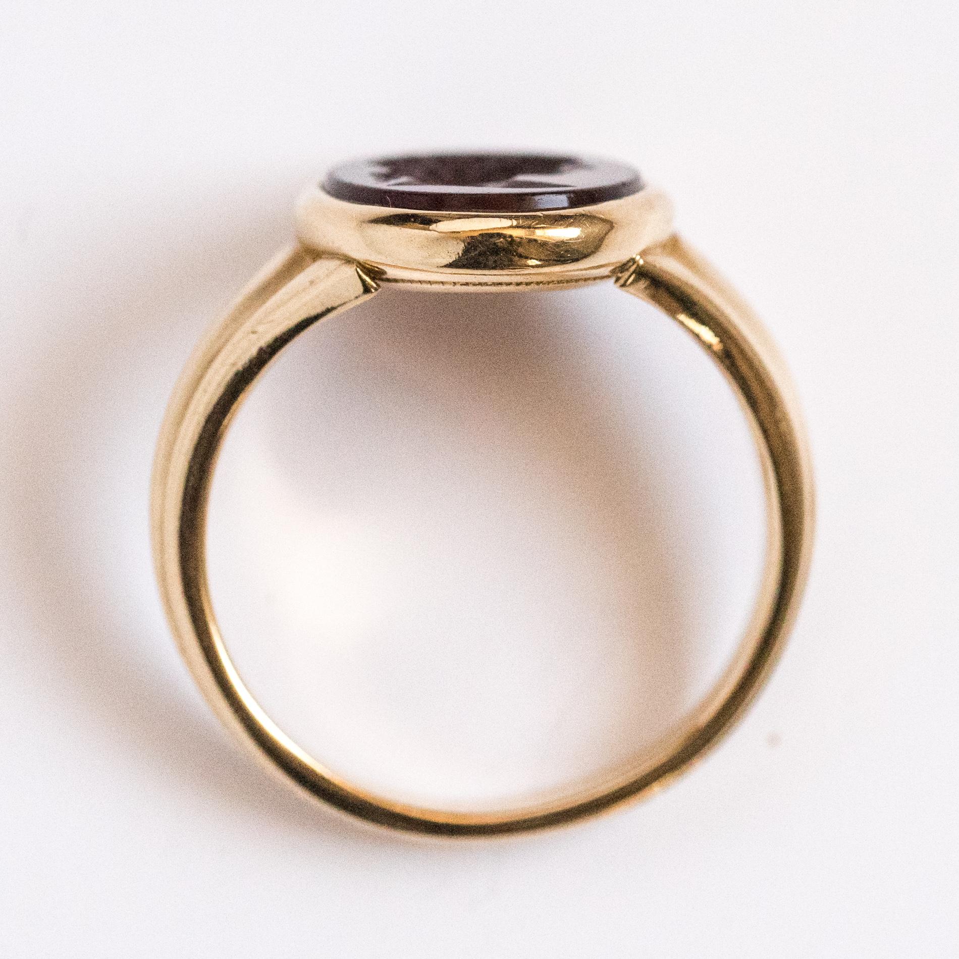 Karneol-Intaglio-Ring aus 18 Karat Gelbgold aus dem 19. Jahrhundert im Angebot 12