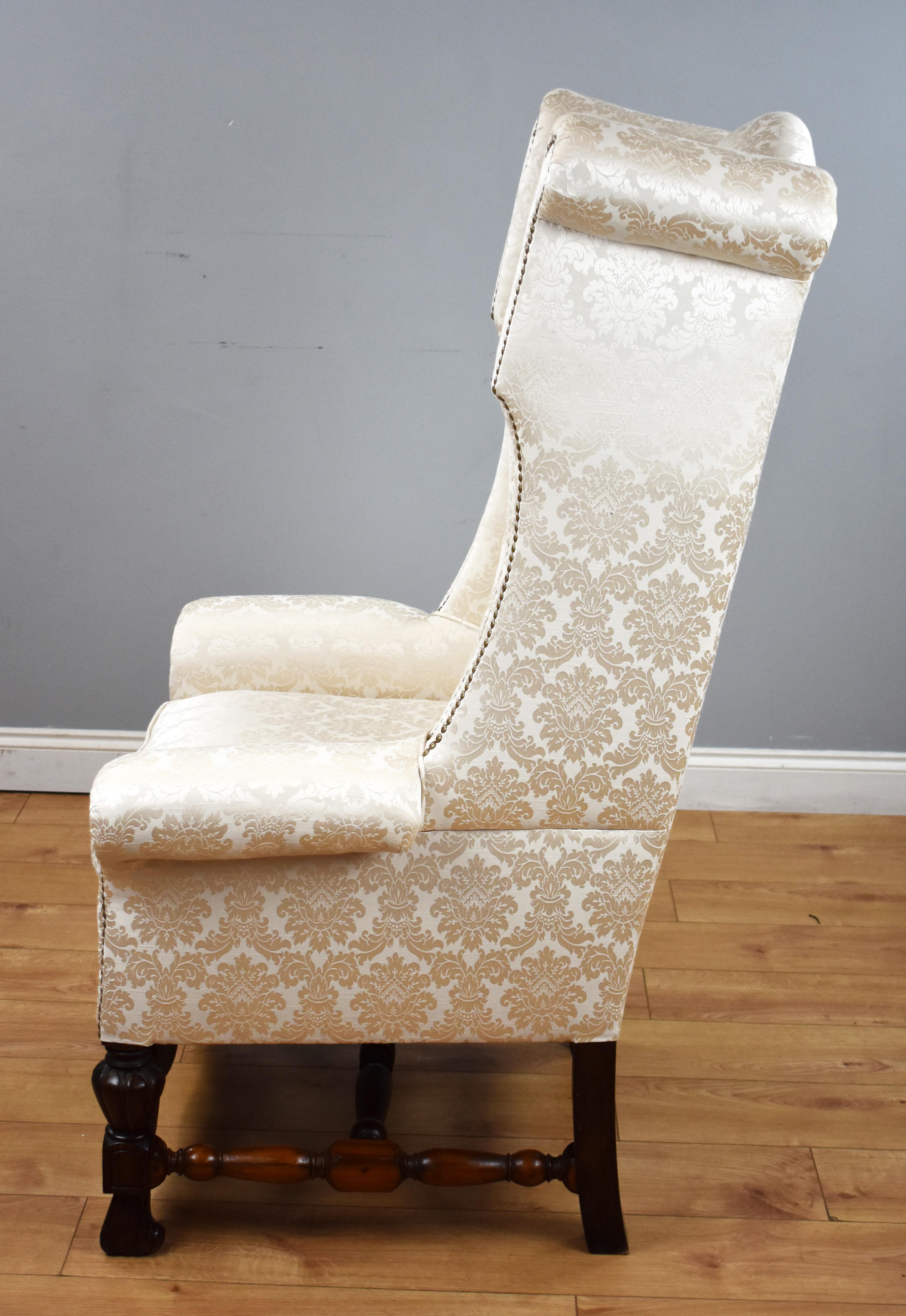 19th Century Carolean Style Wing Back Armchair For Sale 4
