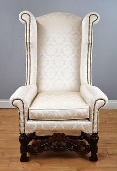 19th Century Carolean Style Wing Back Armchair