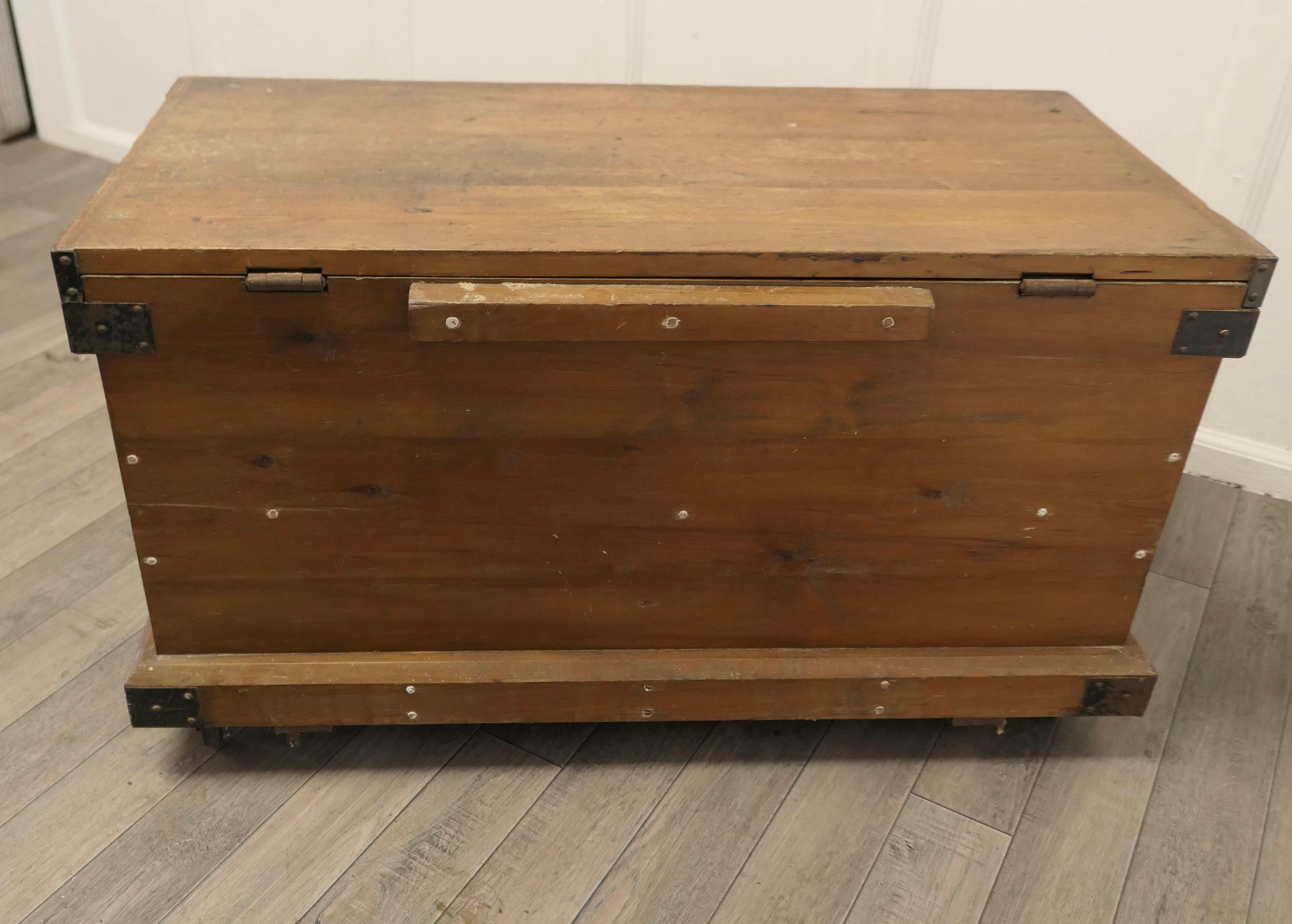  19th Century Carpenters Pine Tool Chest and Tools  The chest is in pine   For Sale 2