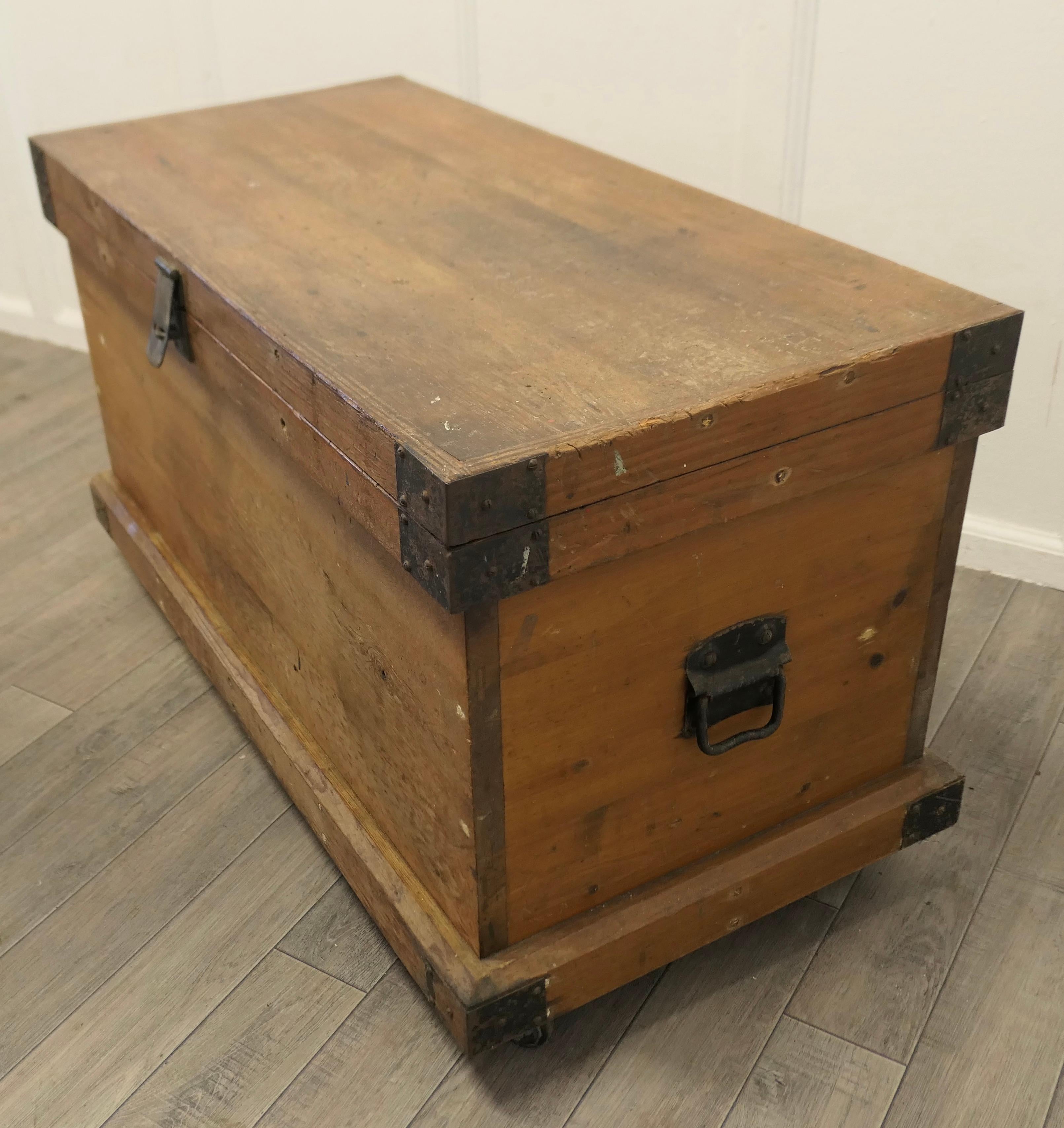 Arts and Crafts  19th Century Carpenters Pine Tool Chest and Tools  The chest is in pine   For Sale