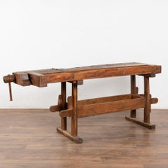 19th Century Carpenter's Workbench Rustic Console Table