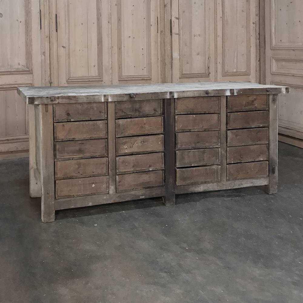 19th Century Carpenter's Workbench with Drawers 5