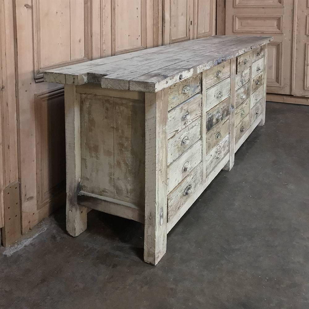 Country 19th Century Carpenter's Workbench with Drawers
