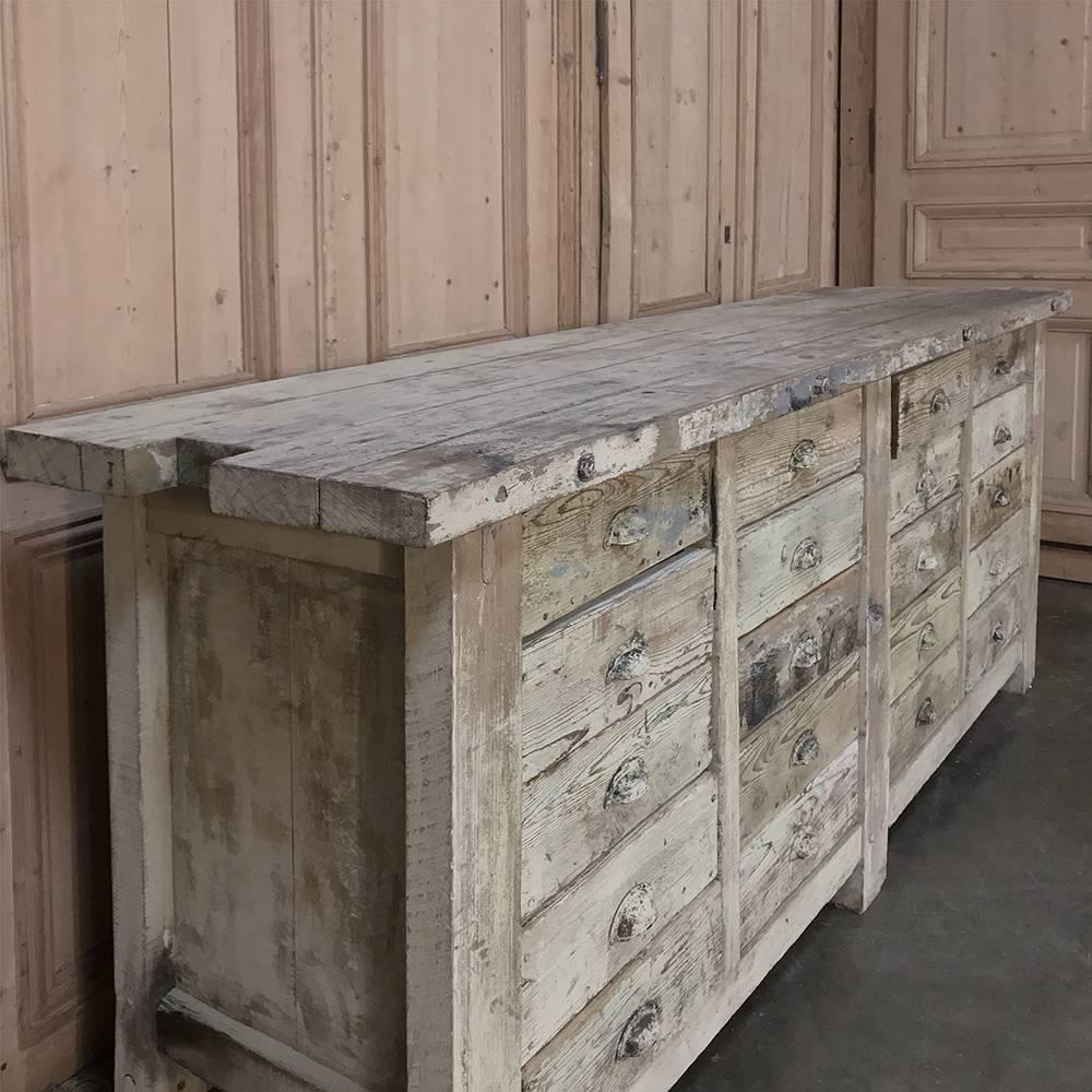 French 19th Century Carpenter's Workbench with Drawers