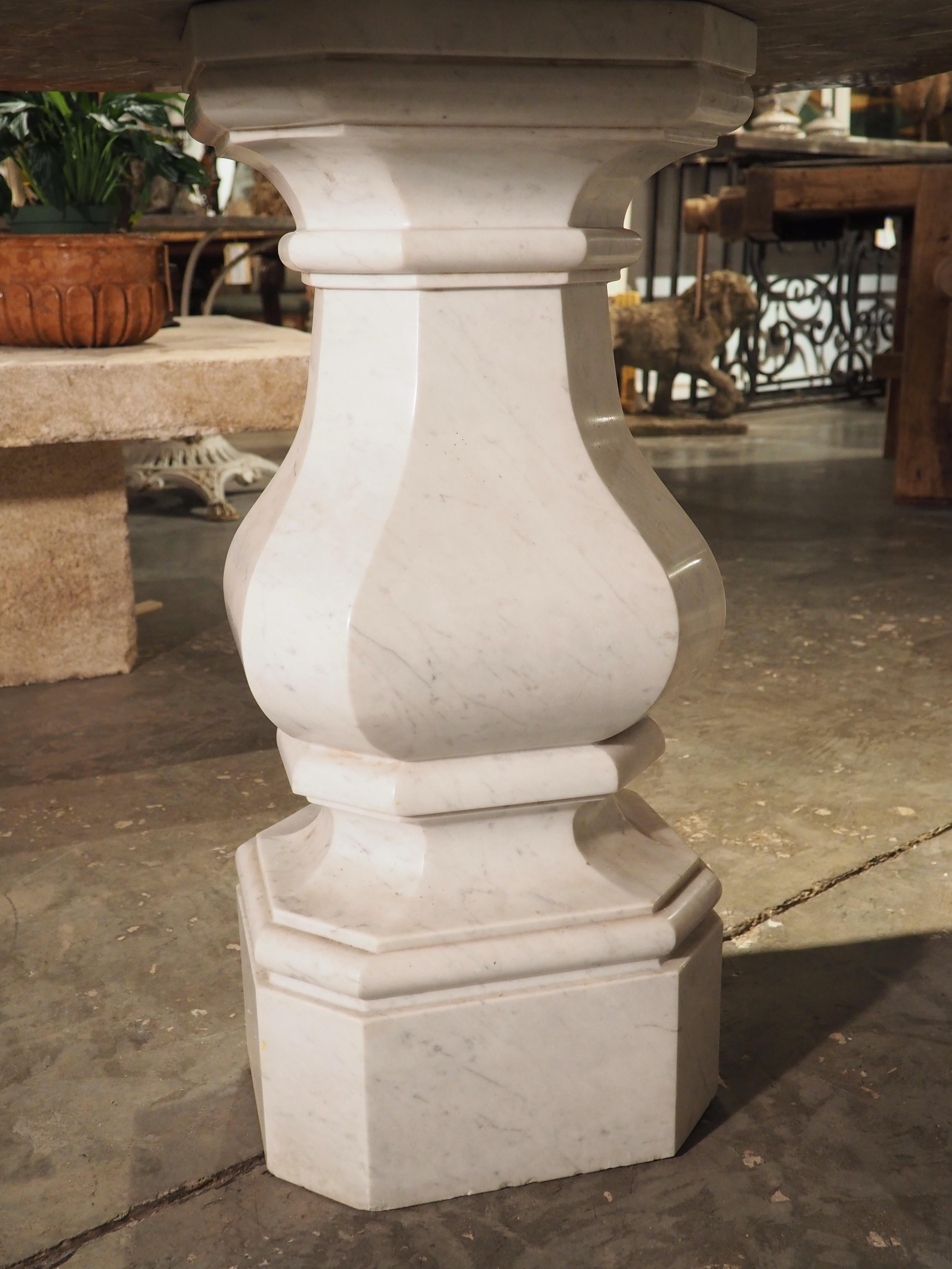 19th Century Carrara and Sicilian Marble Table from a Villa in Turin For Sale 8