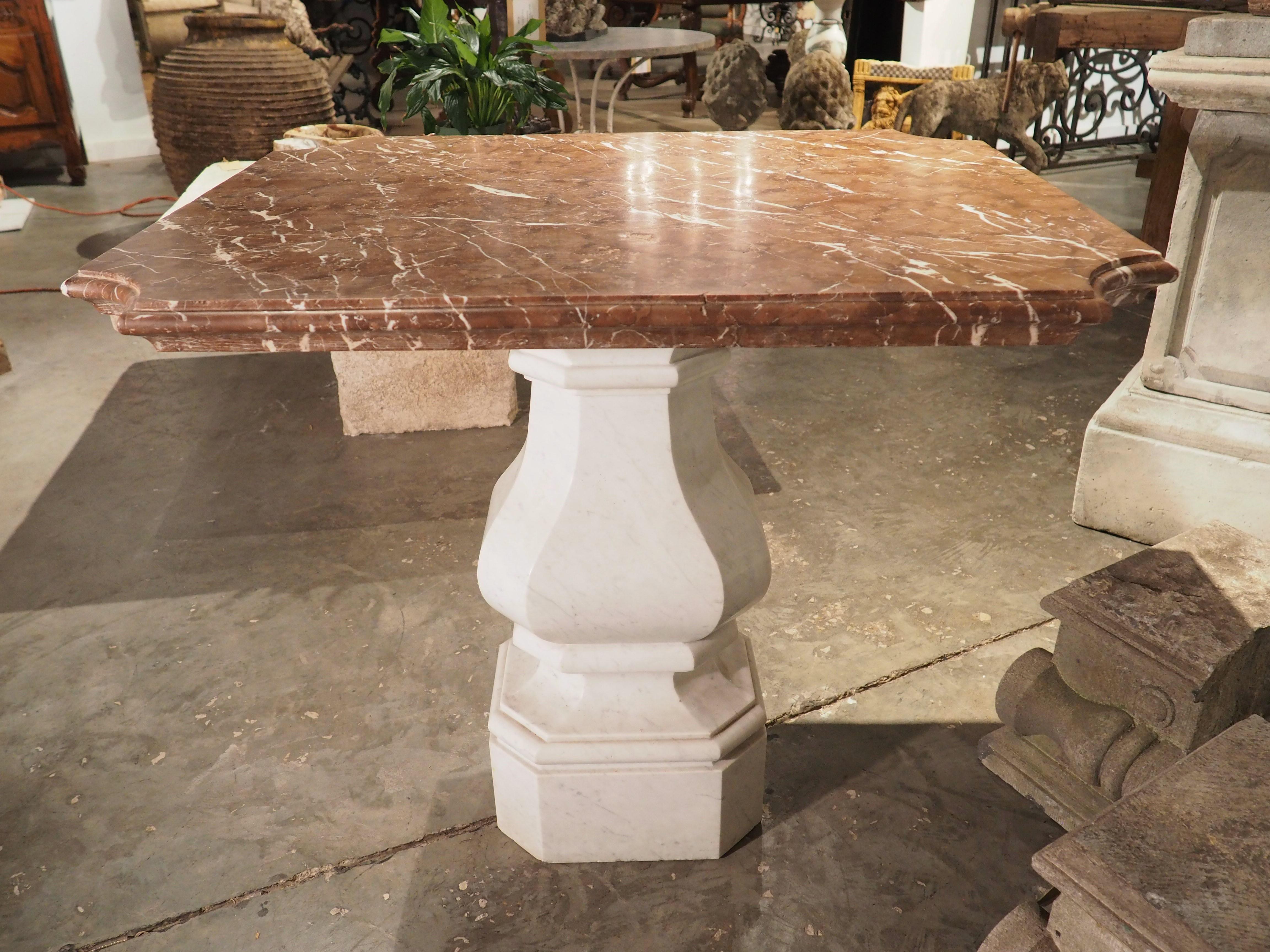 19th Century Carrara and Sicilian Marble Table from a Villa in Turin For Sale 10