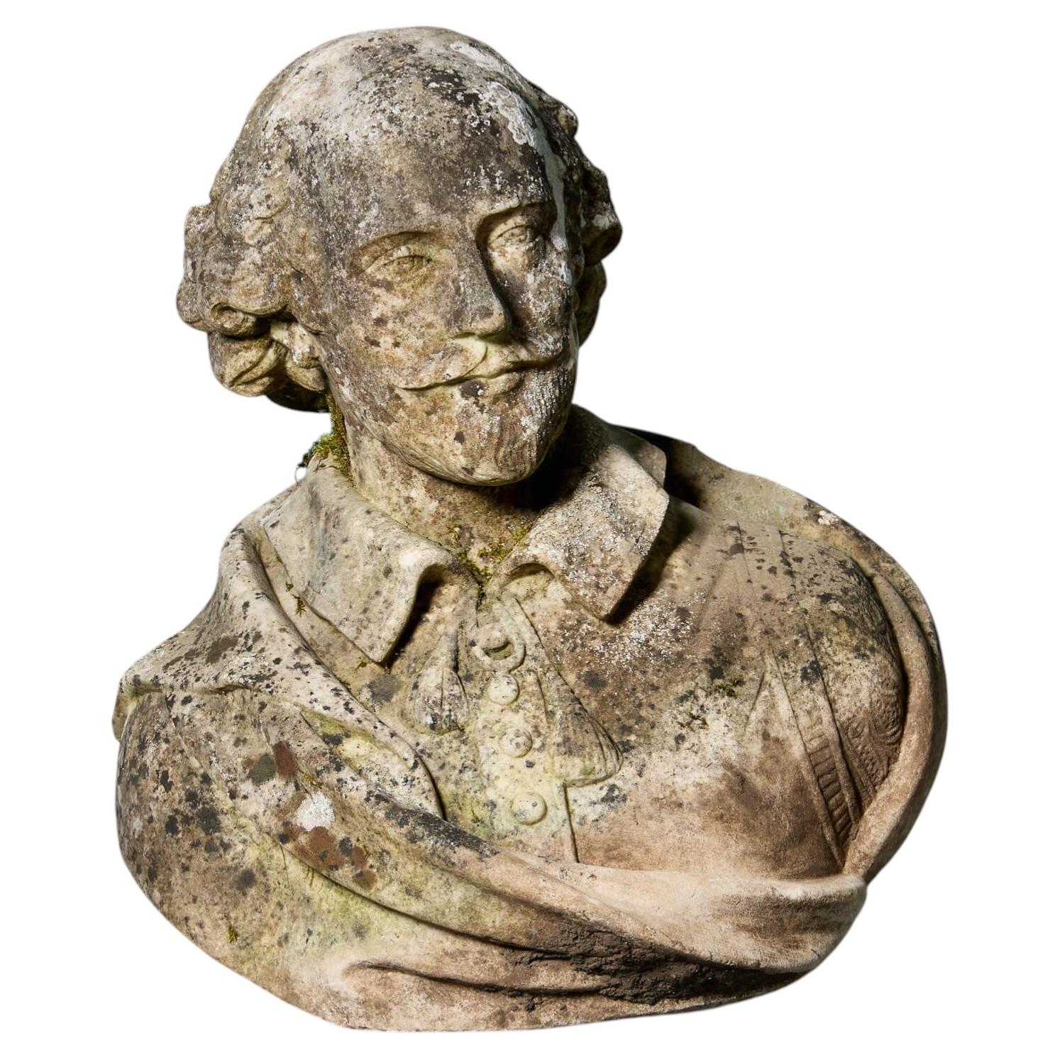 19th Century Carrara Marble Bust of William Shakespeare