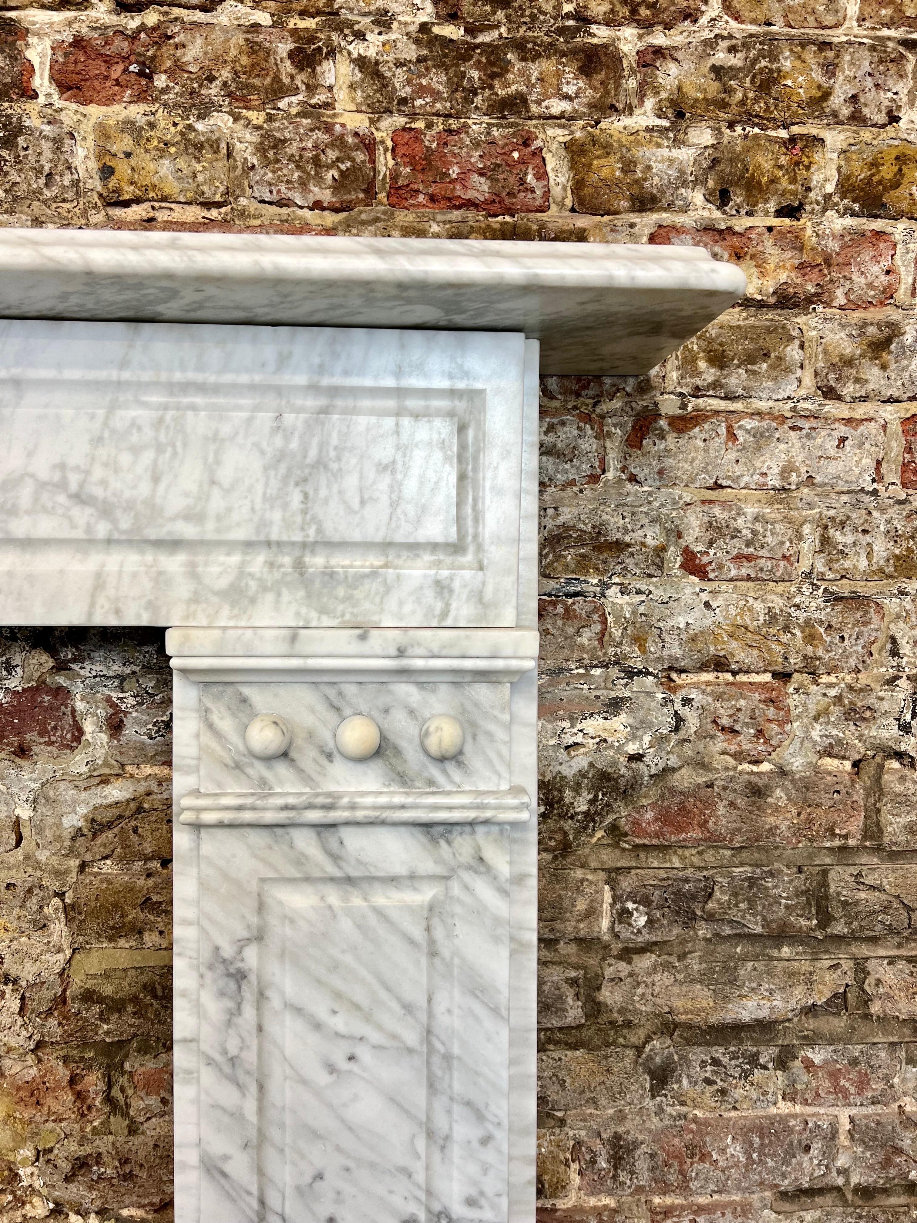 19th Century Carrara Marble Fireplace Mantel For Sale 3