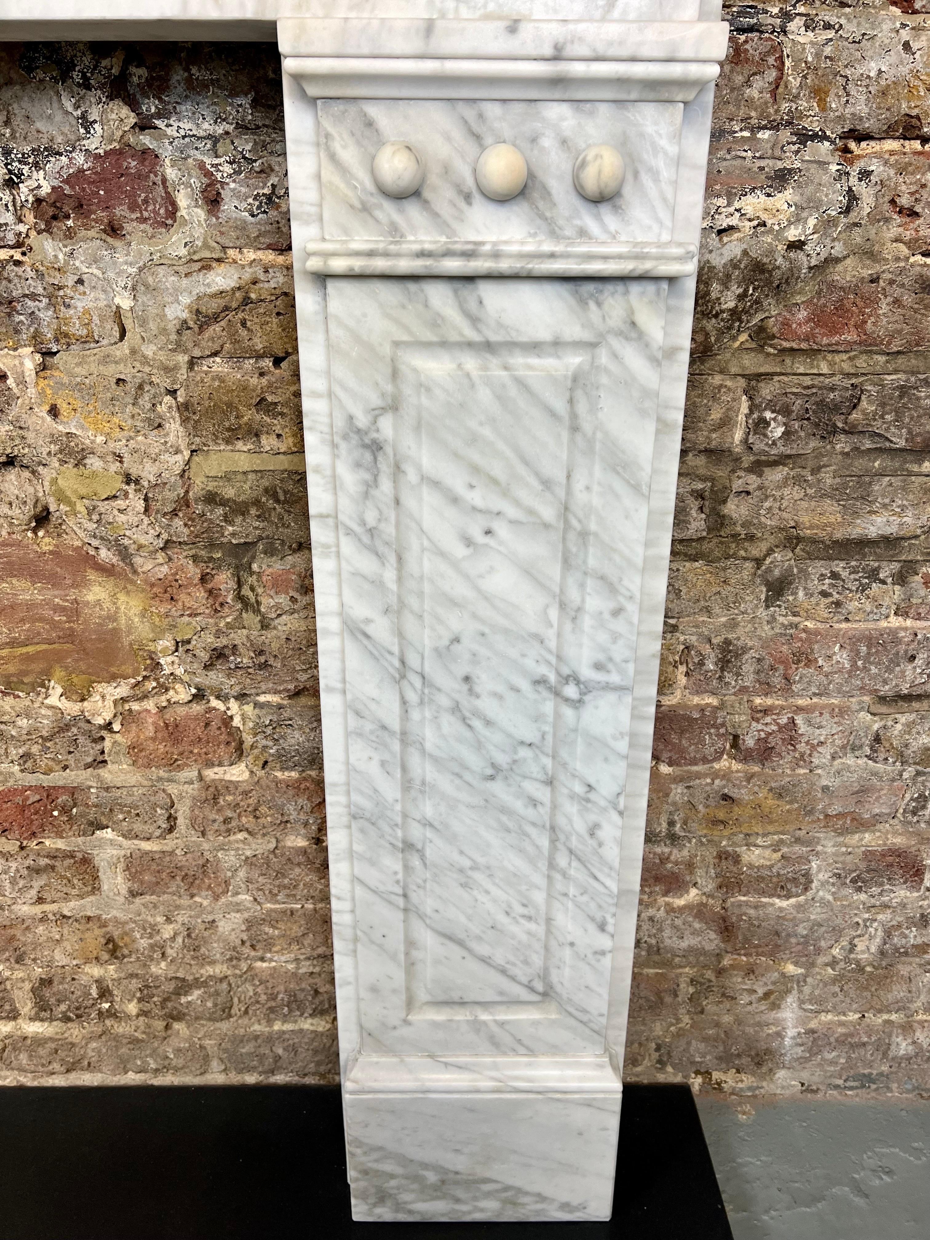 19th Century Carrara Marble Fireplace Mantel For Sale 4