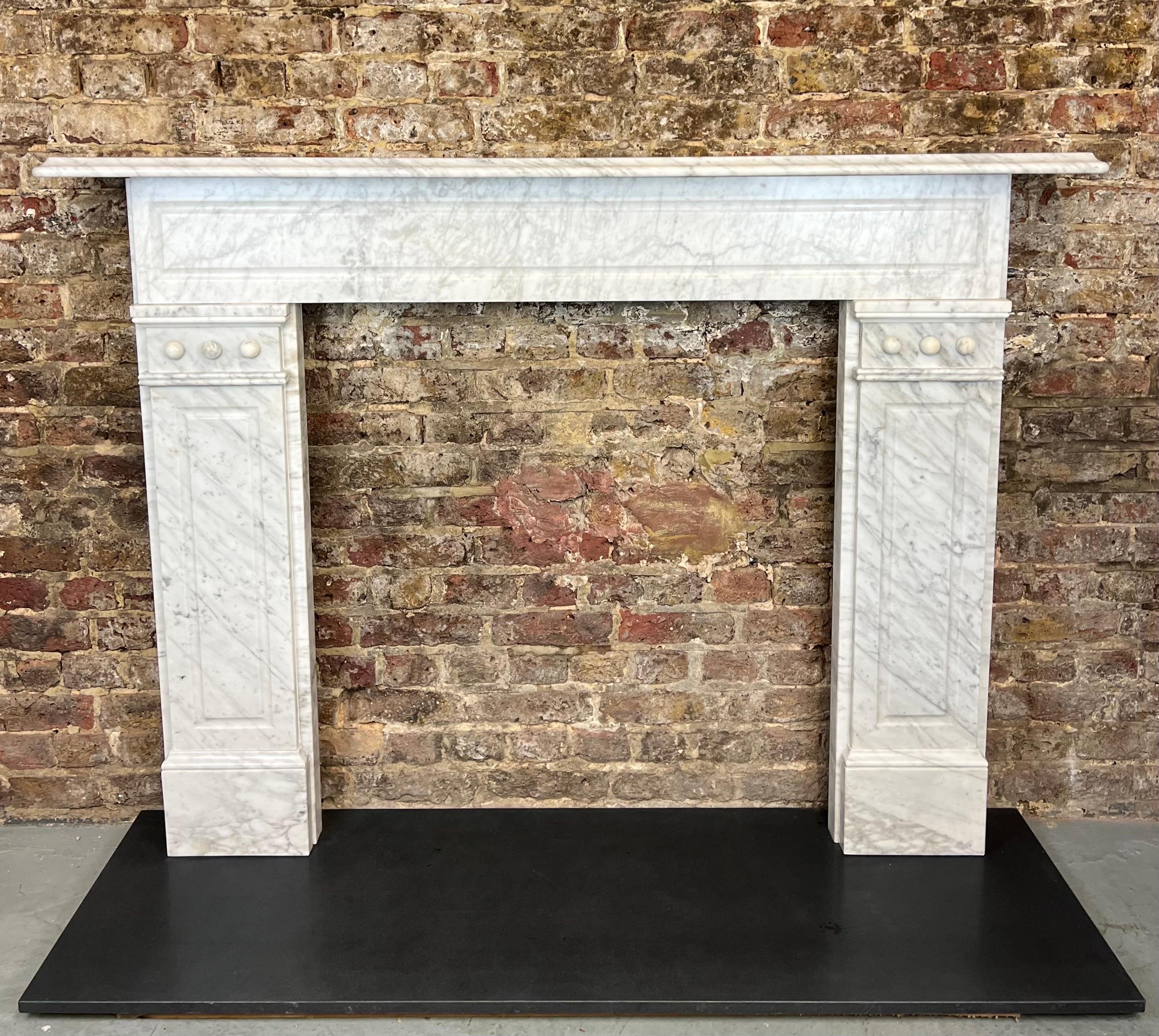 19th Century Carrara Marble Fireplace Mantel For Sale 8