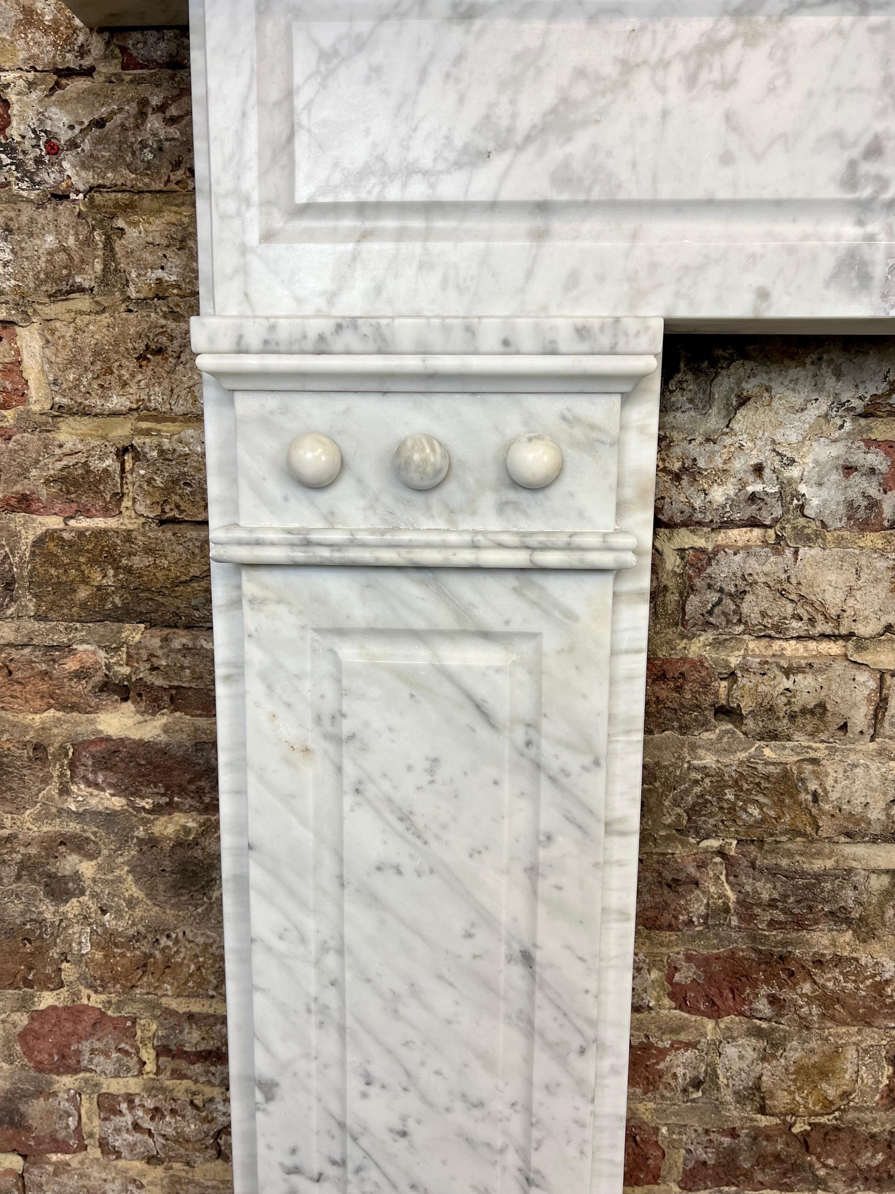 19th Century Carrara Marble Fireplace Mantel For Sale 5
