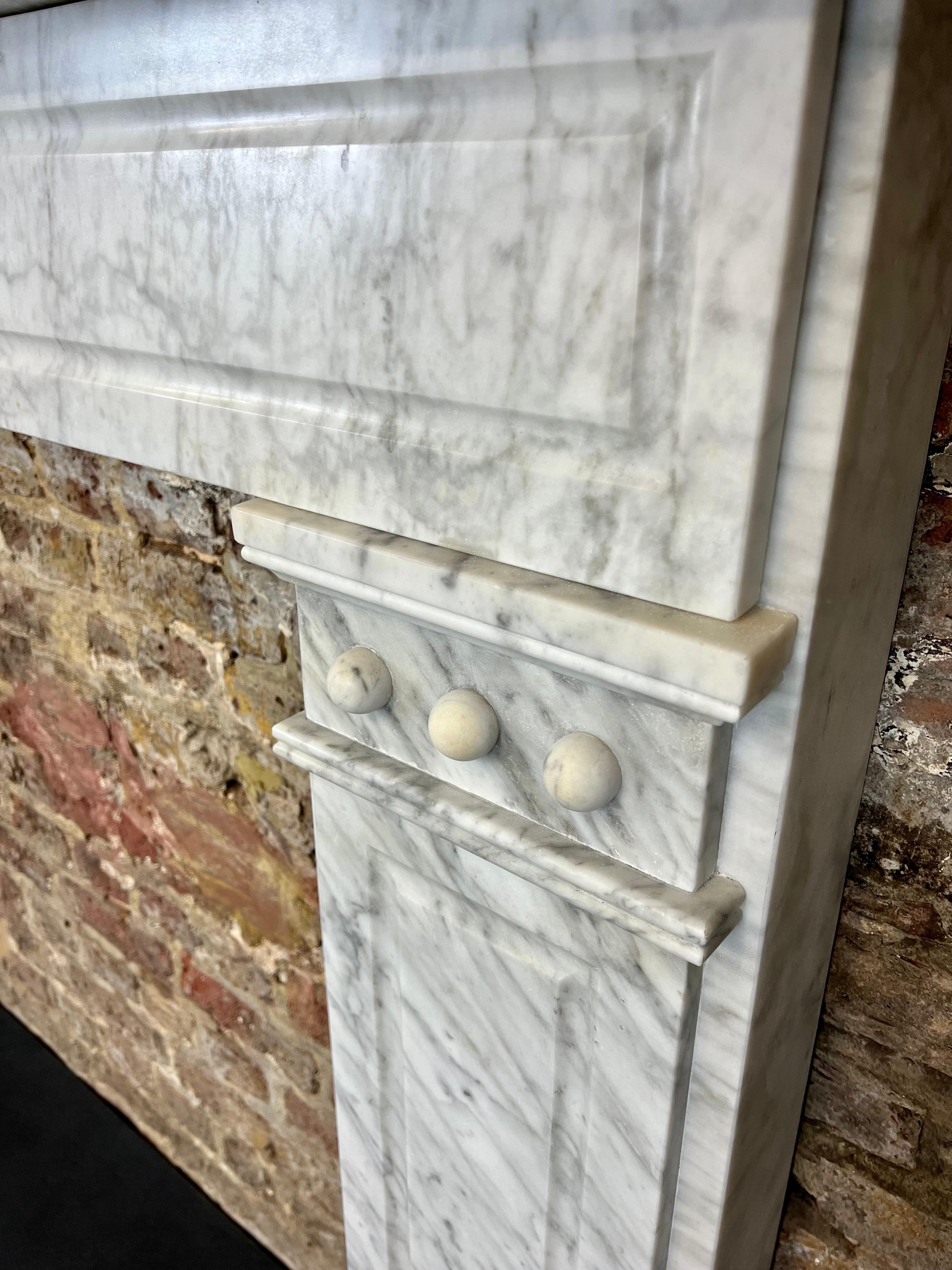 19th Century Carrara Marble Fireplace Mantel For Sale 11