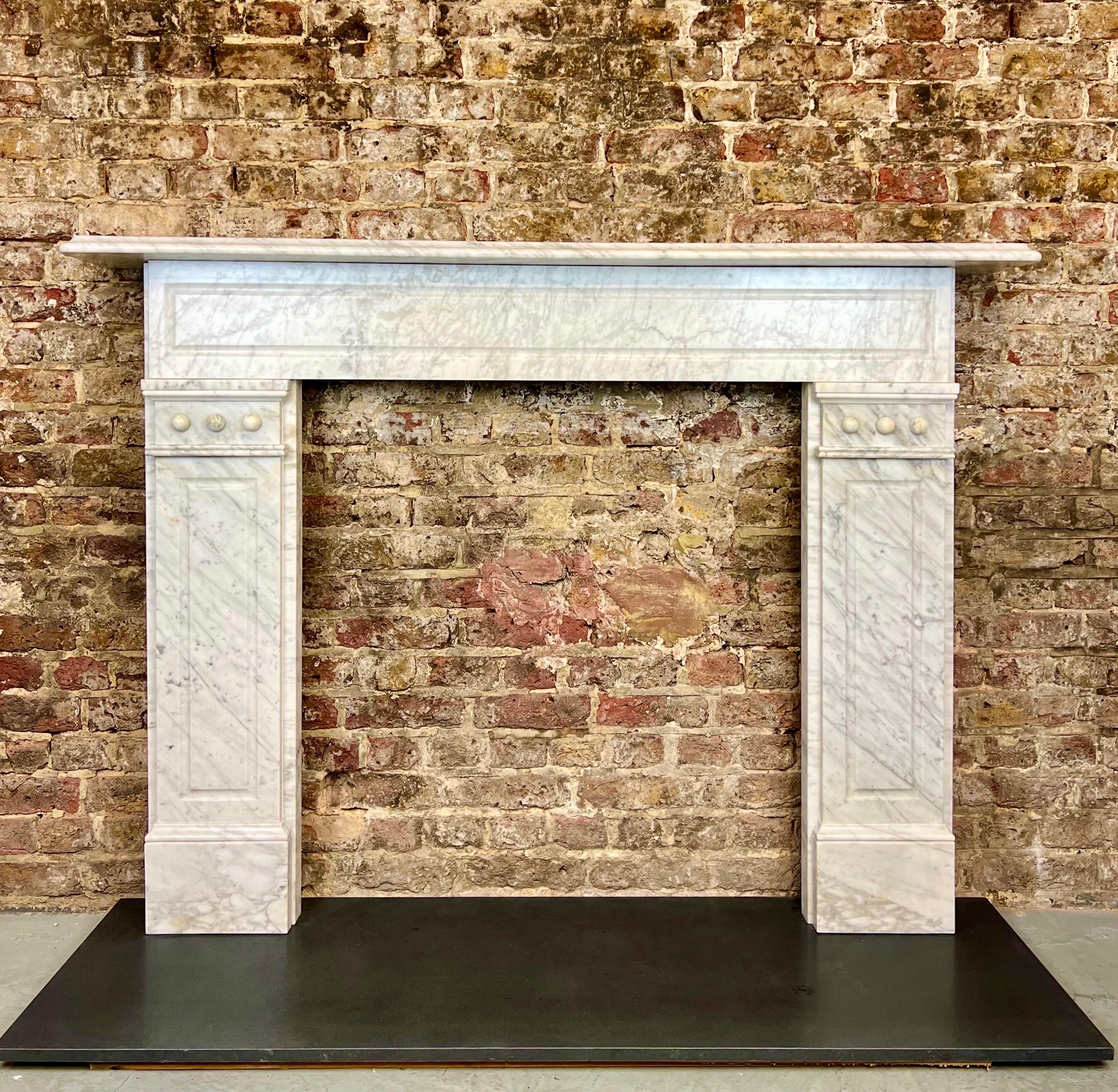 19th Century Carrara Marble Fireplace Mantel For Sale 7
