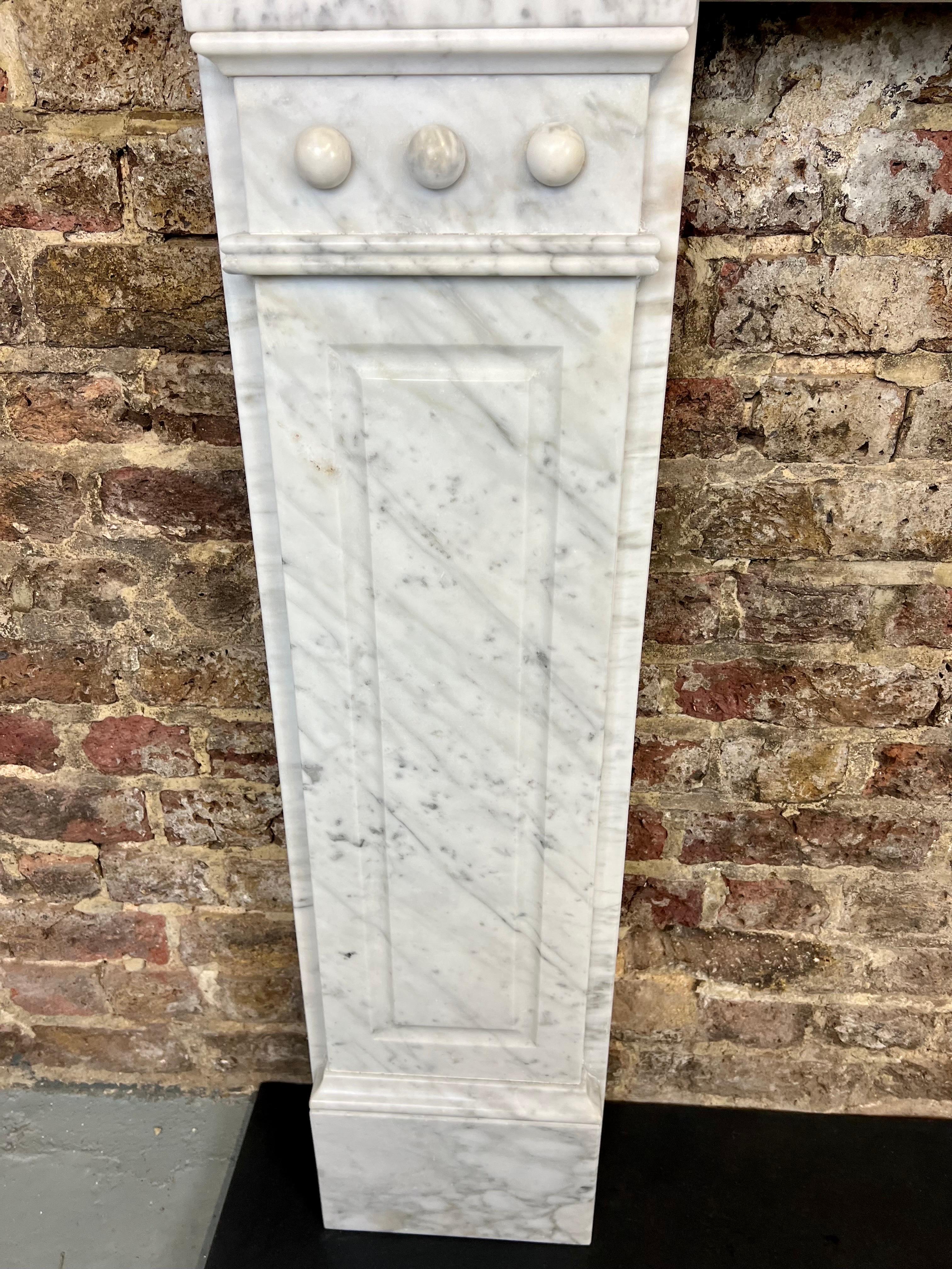 19th Century Carrara Marble Fireplace Mantel For Sale 1