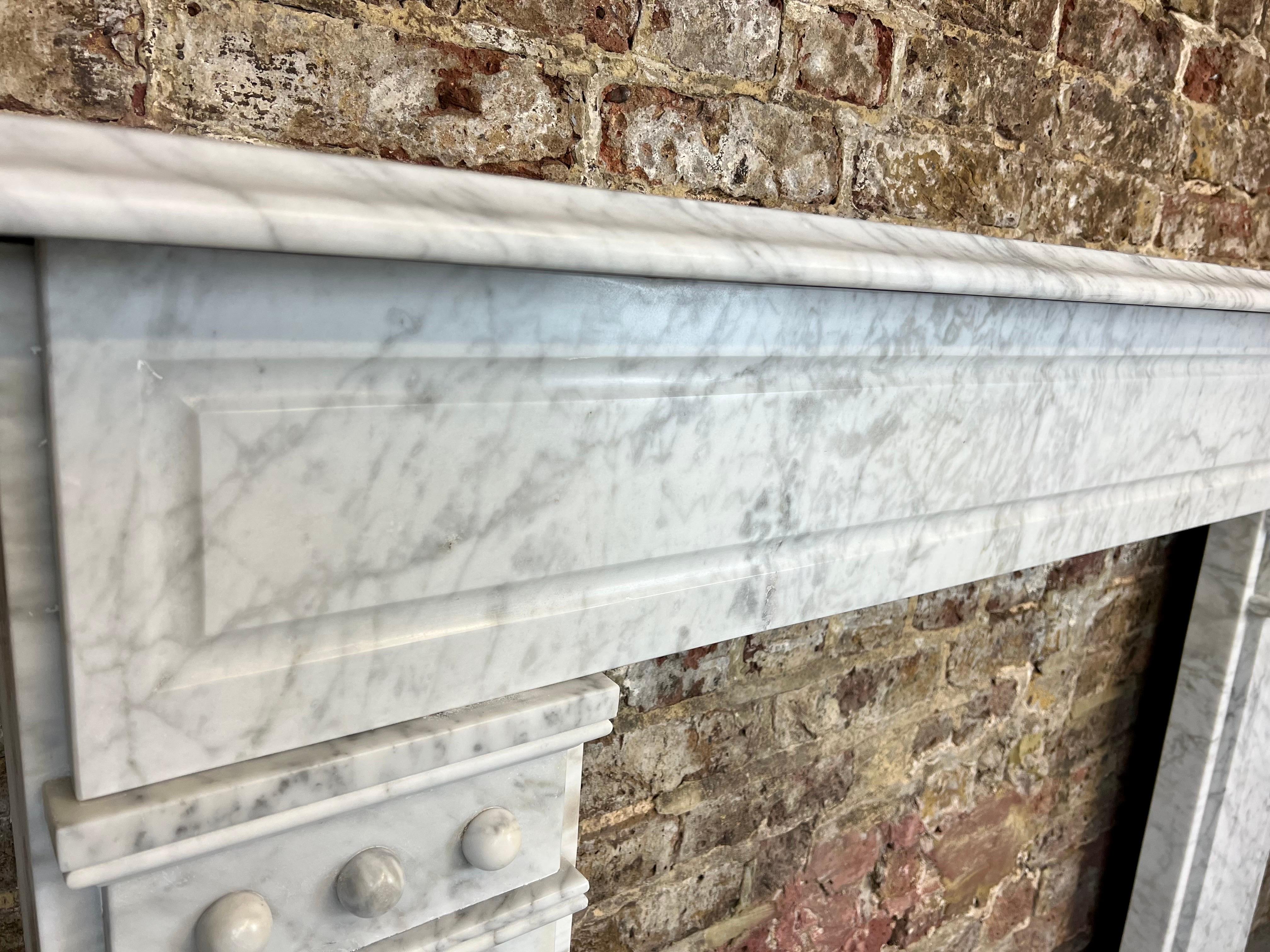 19th Century Carrara Marble Fireplace Mantel For Sale 2