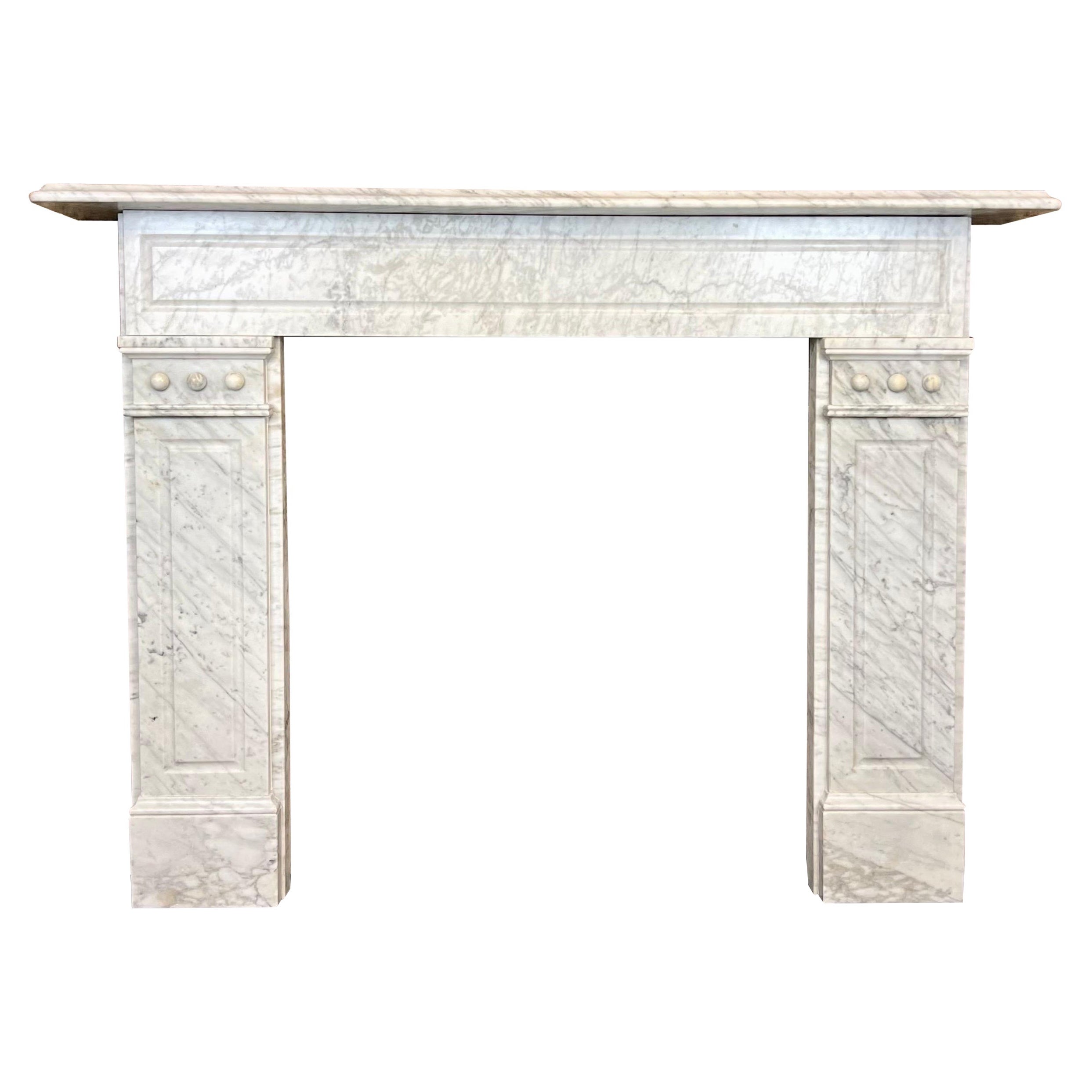 19th Century Carrara Marble Fireplace Mantel