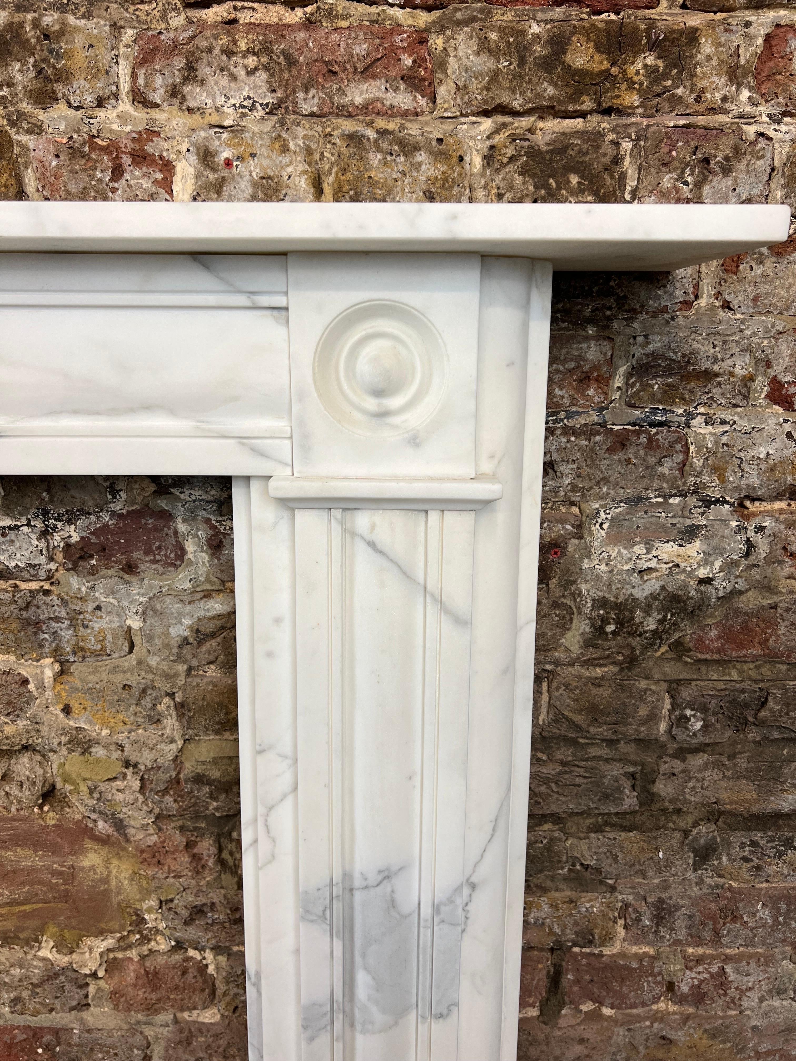 19th Century Carrara Marble Fireplace Mantlepiece. For Sale 9