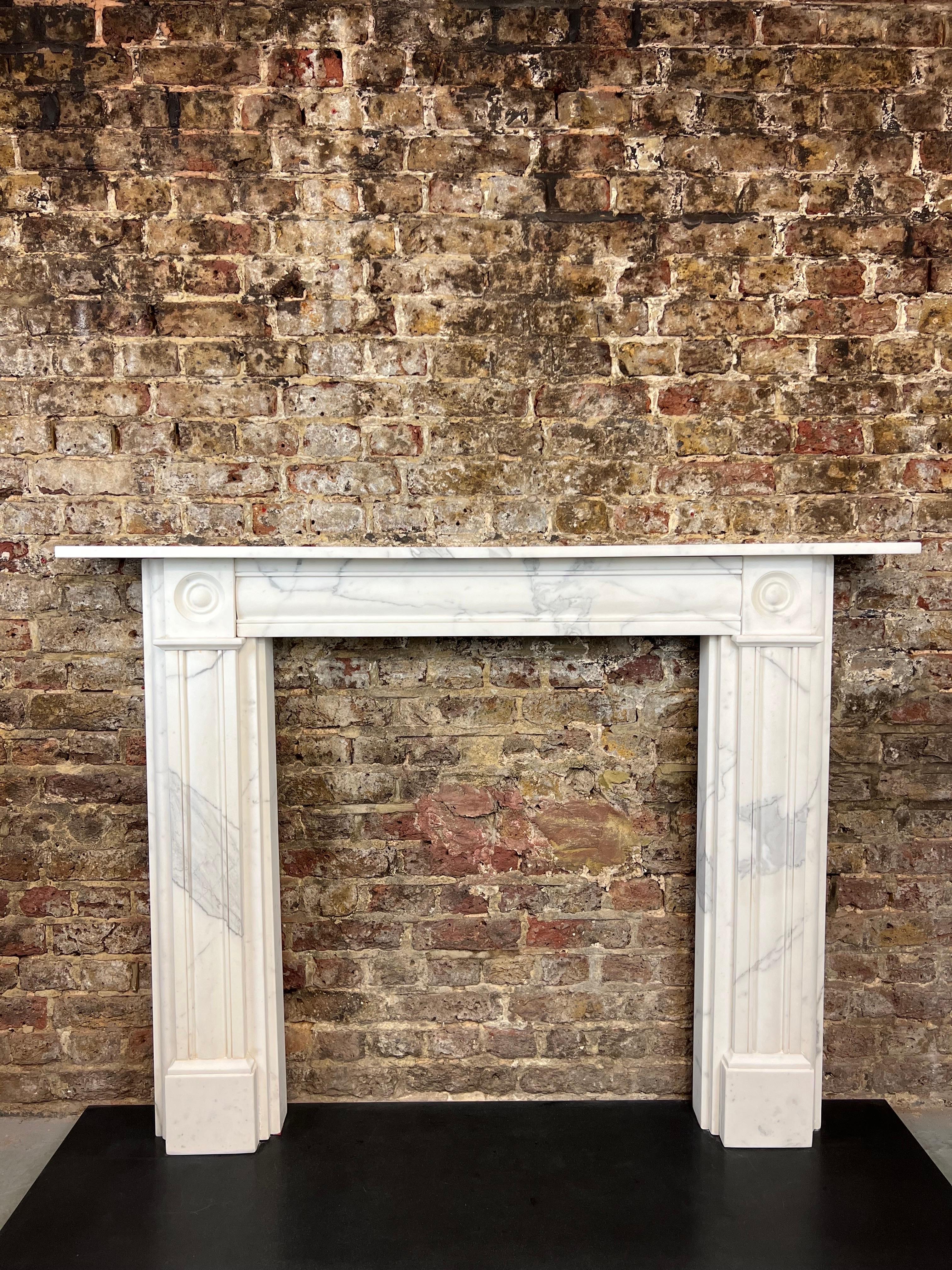 19th Century Carrara Marble Fireplace Mantlepiece. For Sale 10