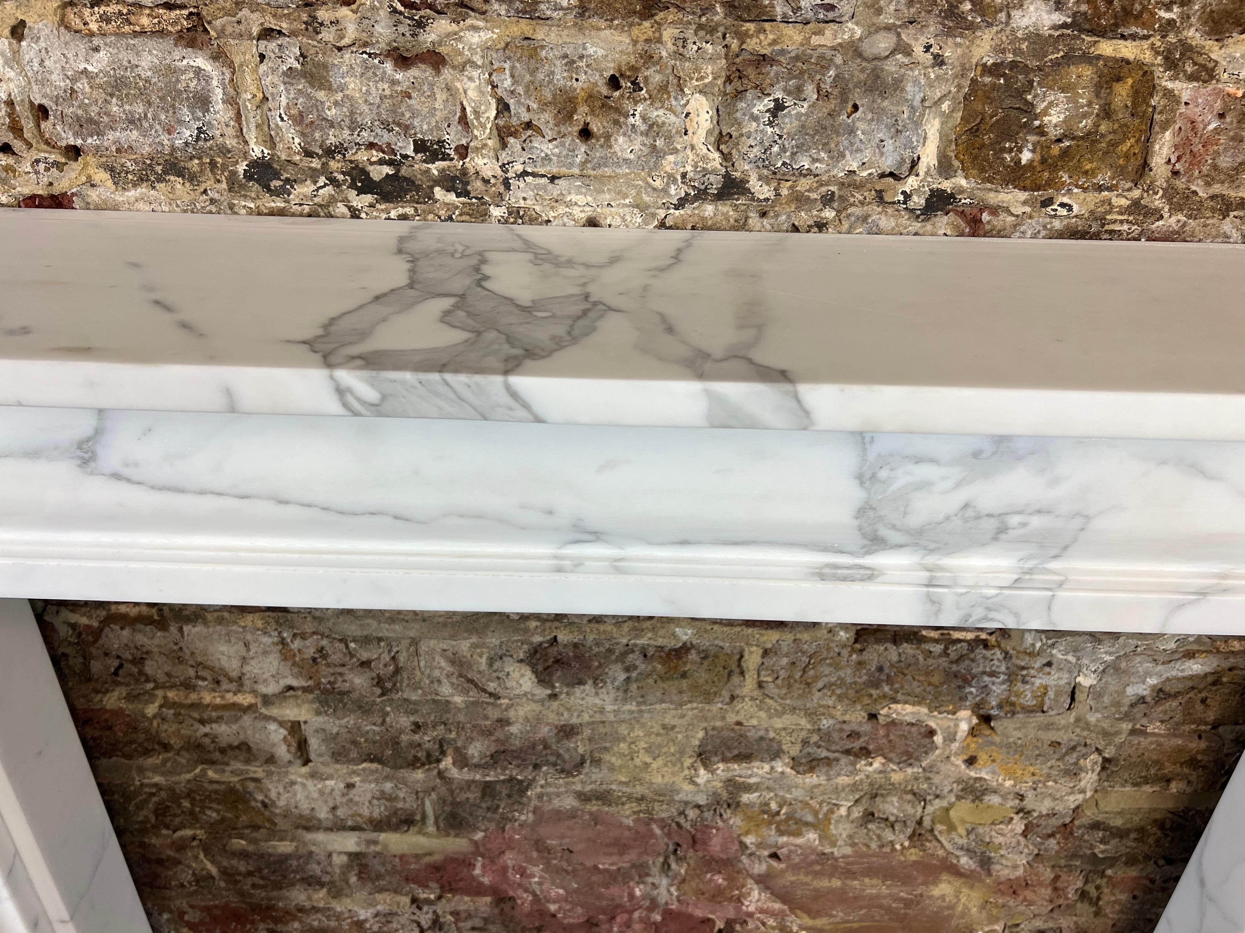 19th Century Carrara Marble Fireplace Mantlepiece. 1