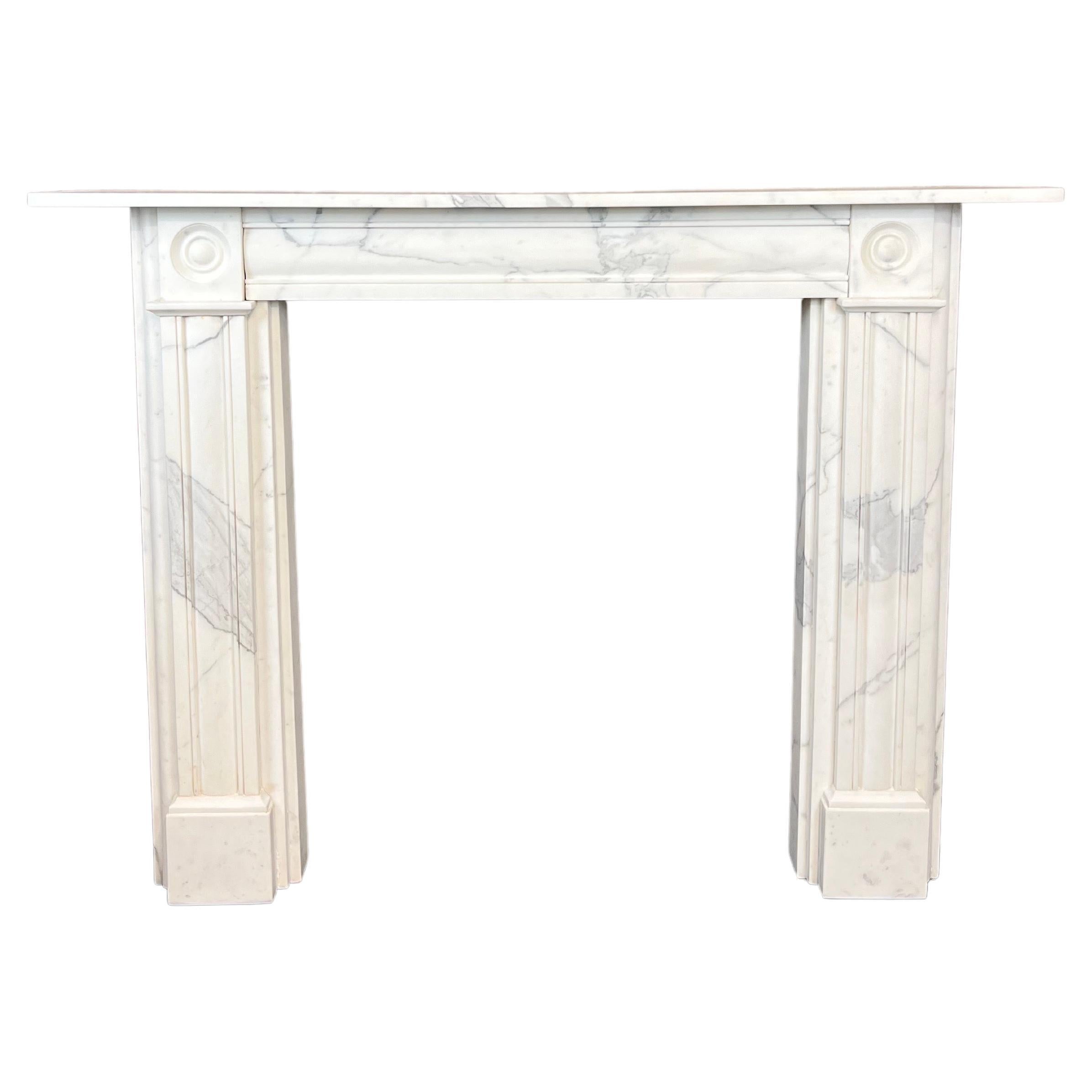 19th Century Carrara Marble Fireplace Mantlepiece. For Sale
